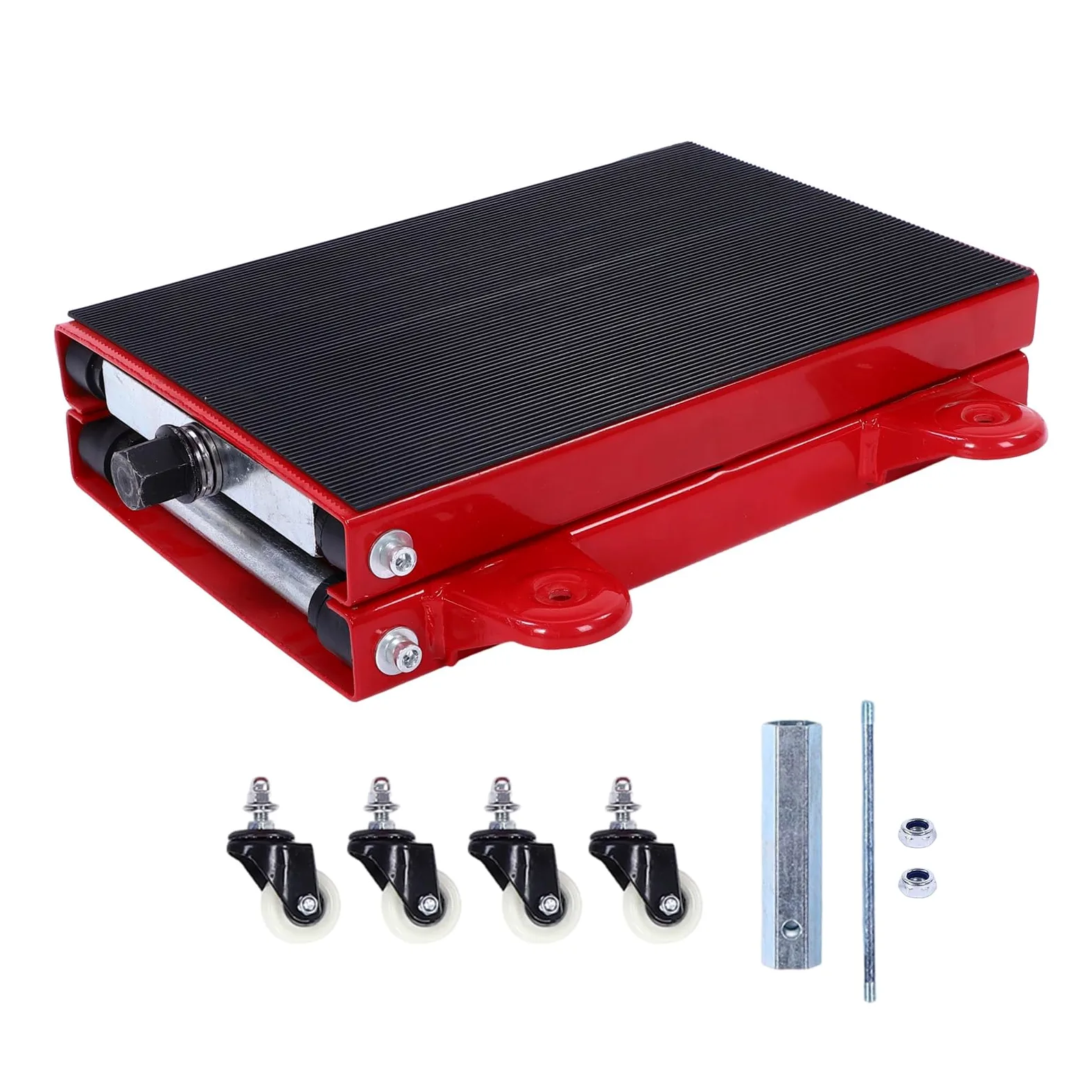 Akozon Gato Tijera para Moto 510kg de Capacidad, Rango de Elevación de 4,3 a 14,7 Pulgadas, Plataforma Ancha con 4 Ruedas para Motos Cruiser, Touring y Callejeras