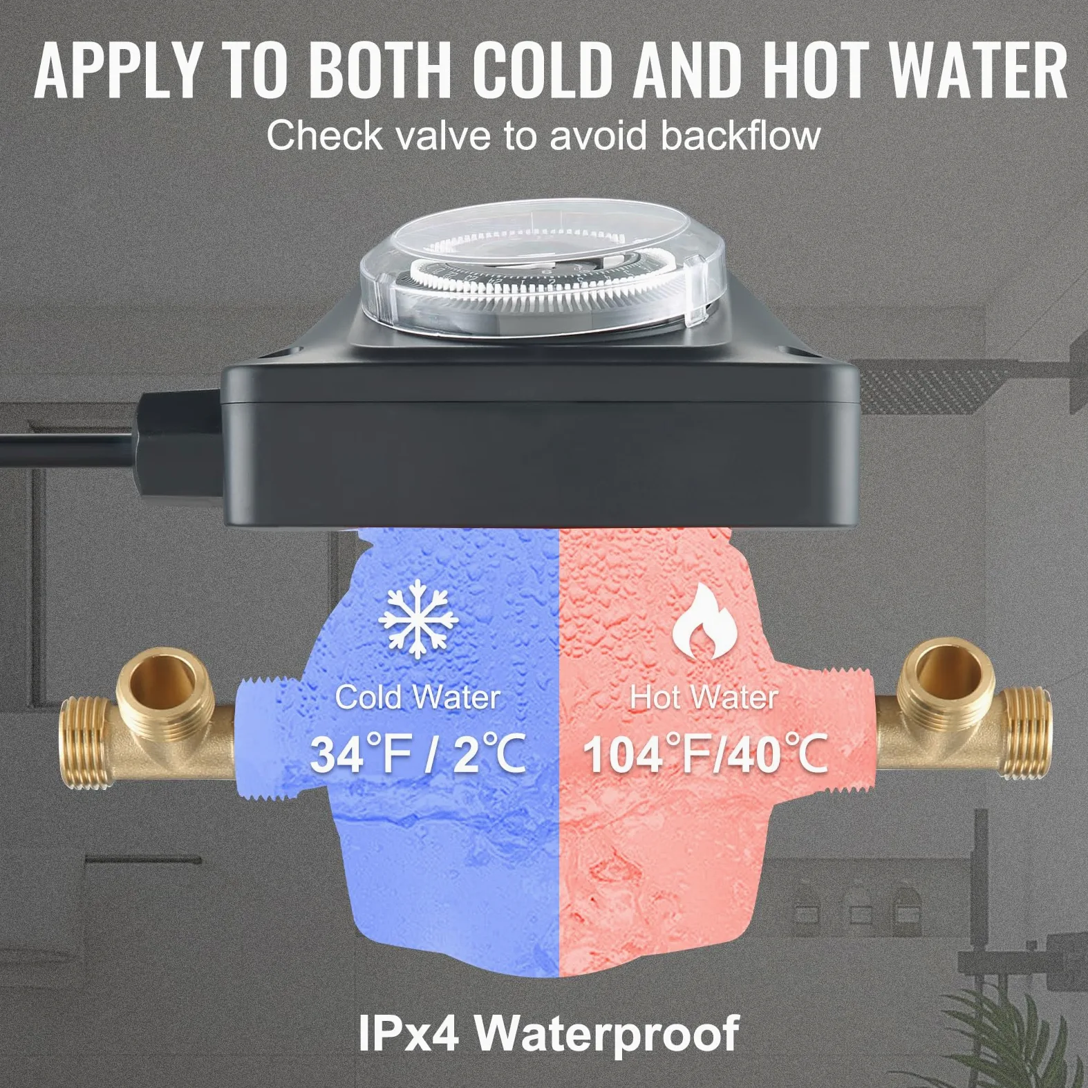 VEVOR Bomba de Circulación de Agua Caliente 100 W Bomba de Presión Circulador Auto Silenciador Acero Inoxidable Entrada Salida DN20 Adaptador DN15 para Sistema de Calentador de Agua Grifo de Ducha