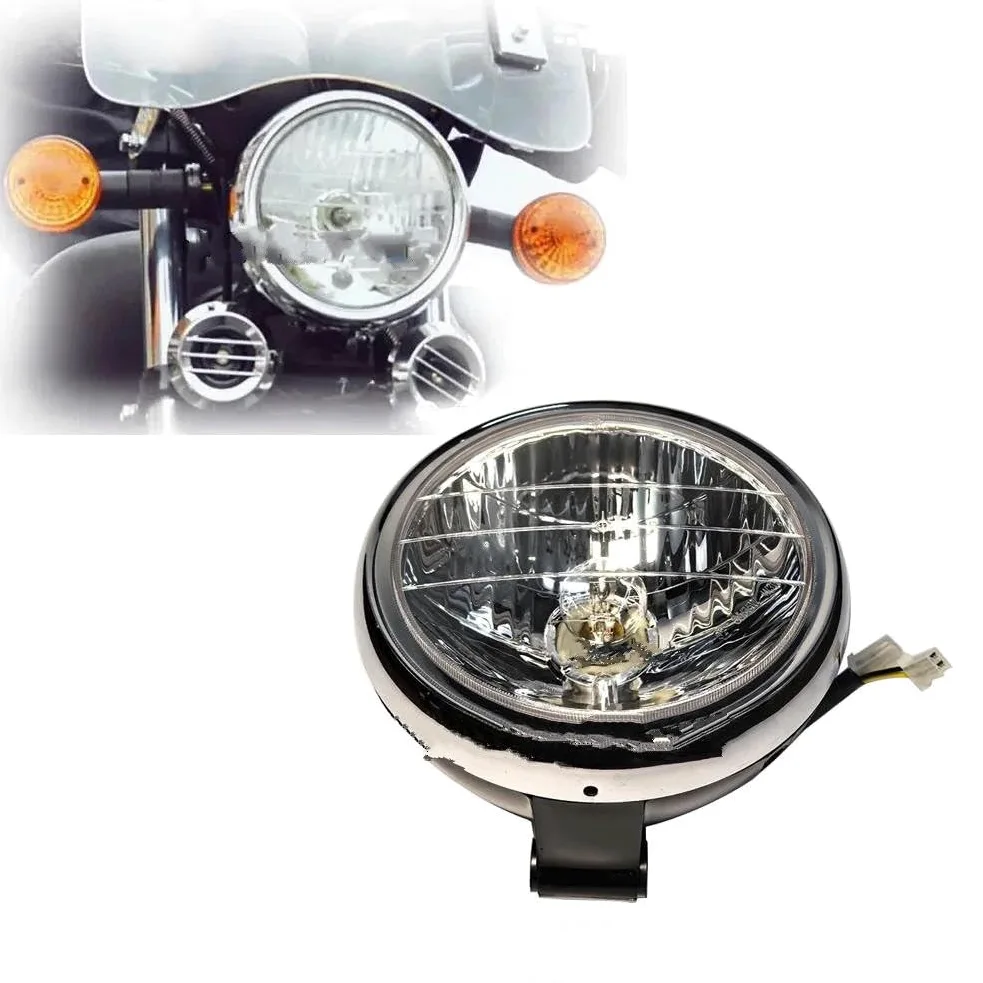 para Keeway para Superlight 125 150 200 QJ200-2G Faro Delantero Redondo Cromado para Motocicleta Conjunto De Faro Faros Delanteros para Moto