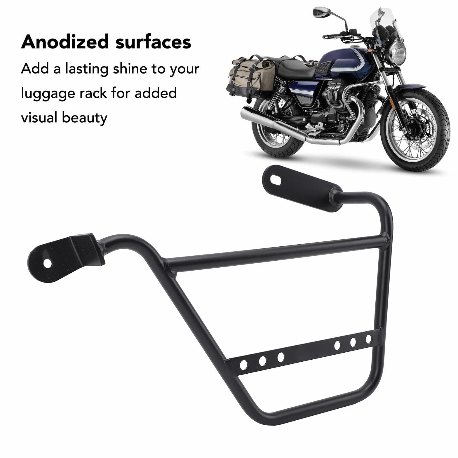 Pastel de Equipaje Lateral de la Motocicleta: Soporte de Soporte de Tubo de Hierro de 12 Mm Fuerte para V7 Stone Special, Classic Trofeo y (Izquierda: MV833 BBZJ)