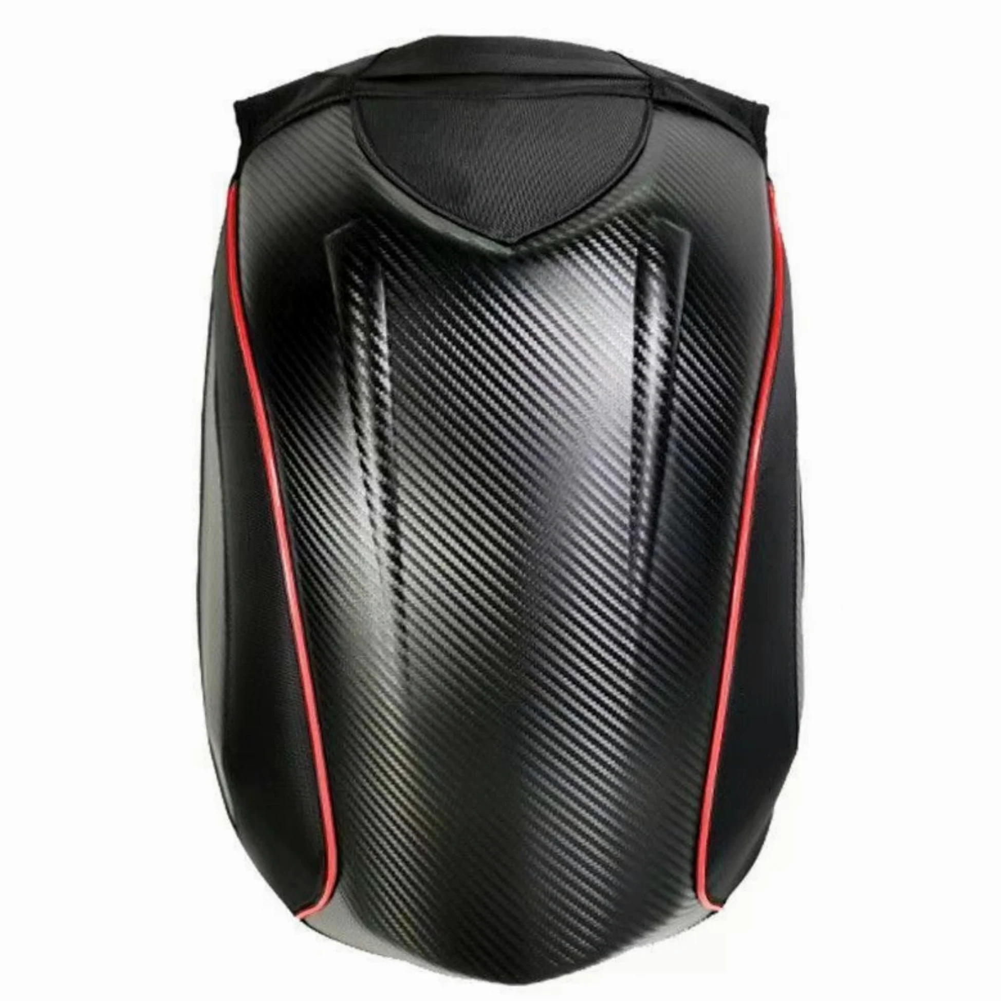 Mochila para moto de alta capacidad con carcasa rígida de fibra de carbono, compartimento dedicado para casco, extensible 30-48L, multibolsillos, para viajes y uso diario