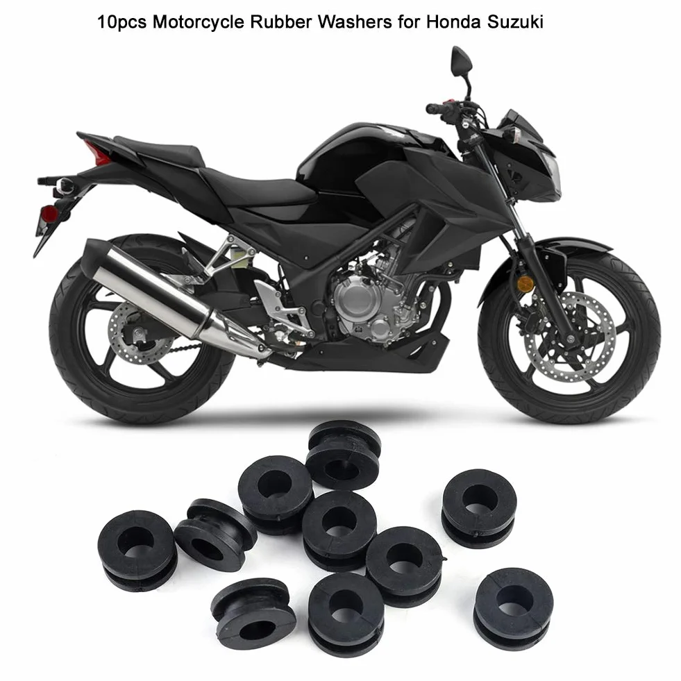 Arandelas De Goma Y Carenado Para Motocicleta - 10 Uds., Exterior De Goma, Interior De Carenado