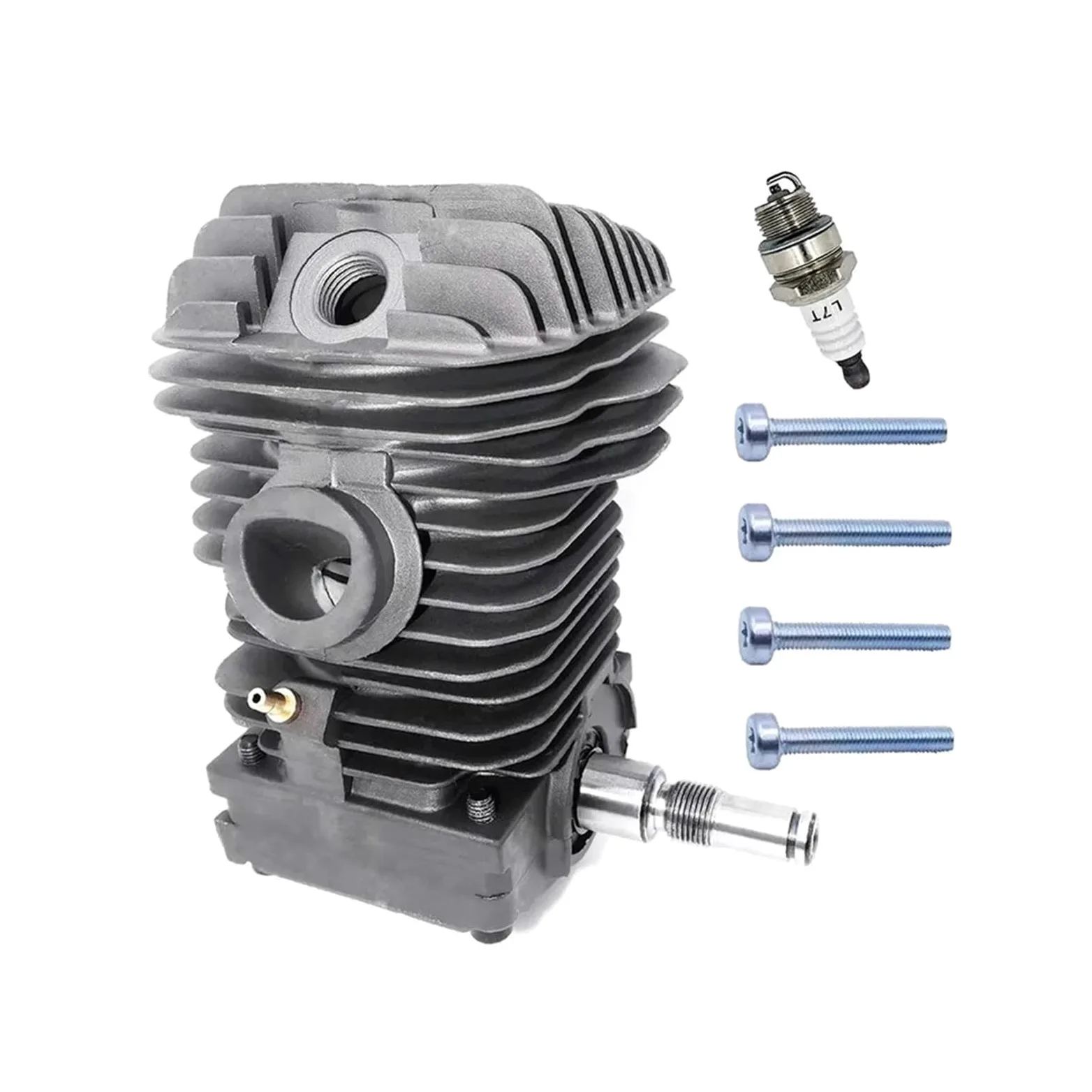 Conjunto de cilindro de 42,5mm apto for motosierras 023 025 MS230 MS250 | Con tapón de chispa y conector de cárter.