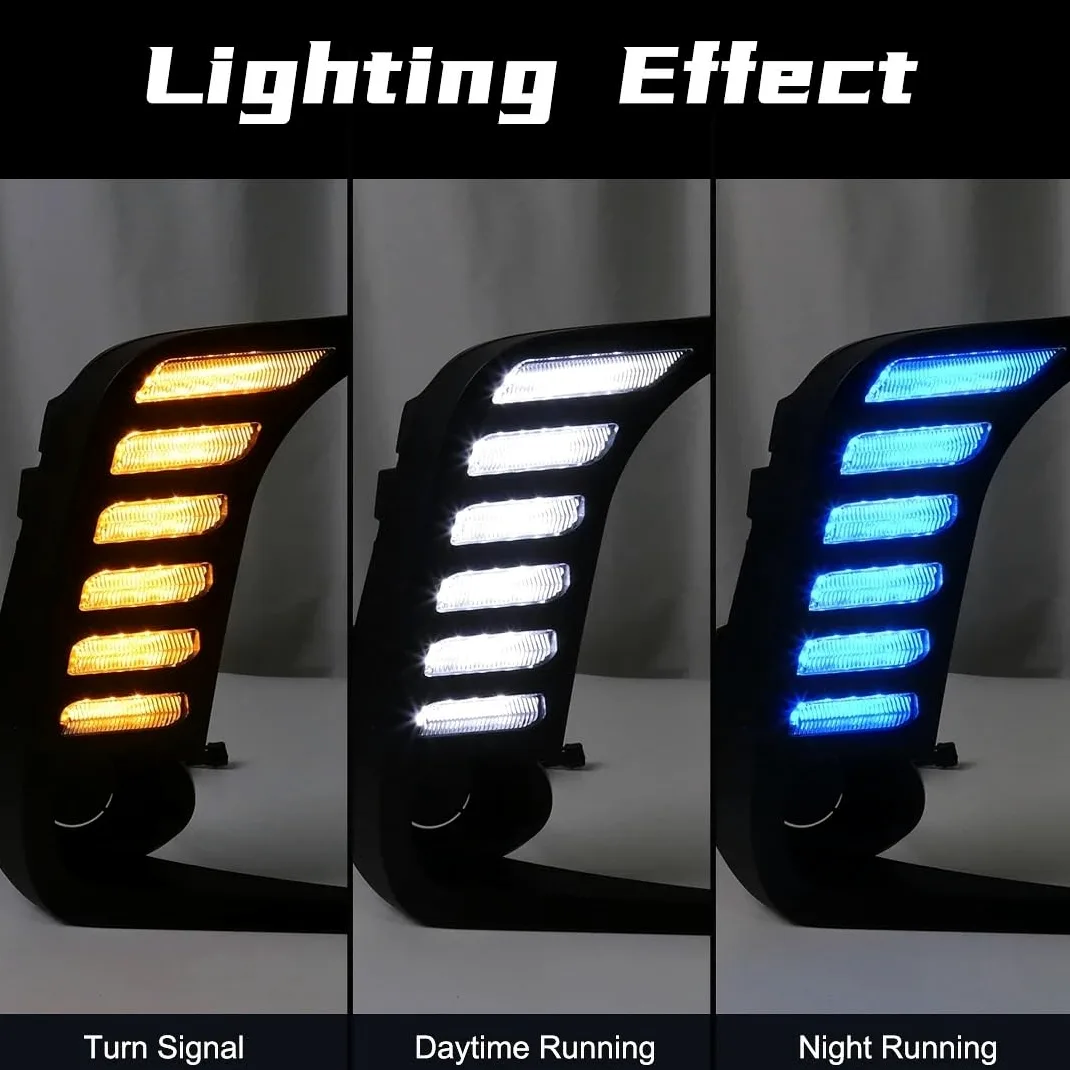 Luces Antiniebla Luz Niebla Para Toyota Para Corolla 2019-2022 Luces Diurnas LED DRL Faros Antiniebla Coche Intermitentes Parachoques Delantero Blanco Amarillo Azul