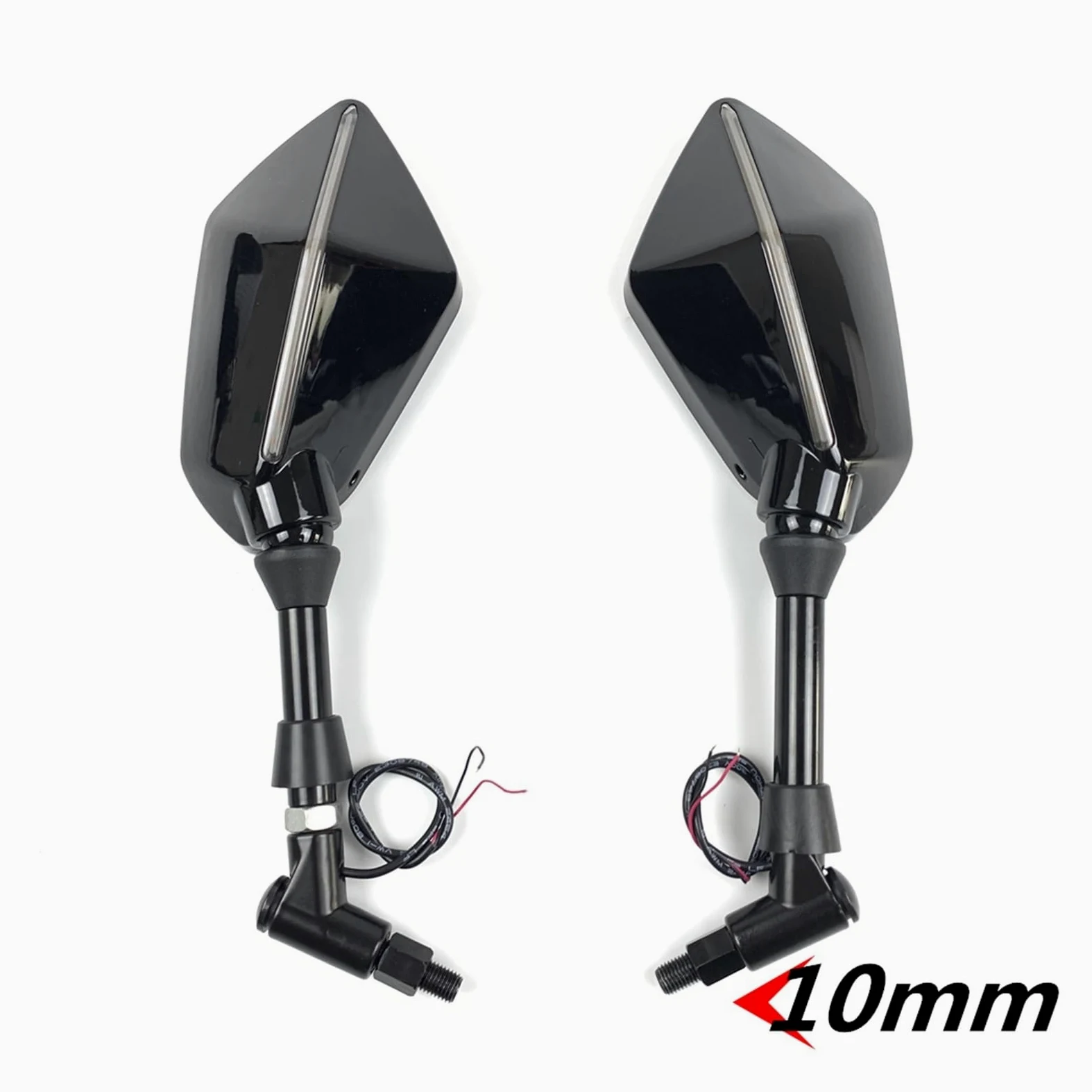 Espejo Retrovisor Lateral Motocicleta Espejo Retrovisor Para Motocicleta Scooter Motocross Espejos Retrovisores Electrombile Lateral Trasero 8/10mm Fibra Carbono 2 Unids/par | 10mm Black