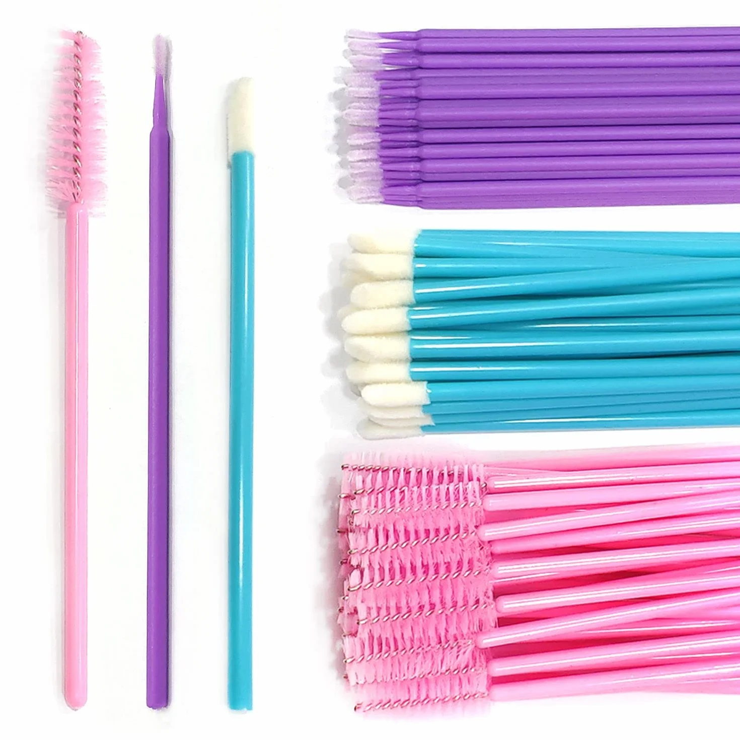 Kit de herramientas de belleza: 150 varillas desechables para rímel y micro aplicadores, 50 cepillos para cejas, labios y micro aplicadores