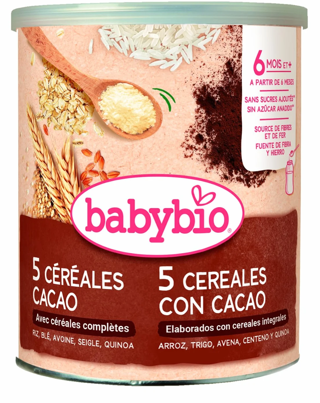 BABYBIO 5 Cereales con Cacao 220g