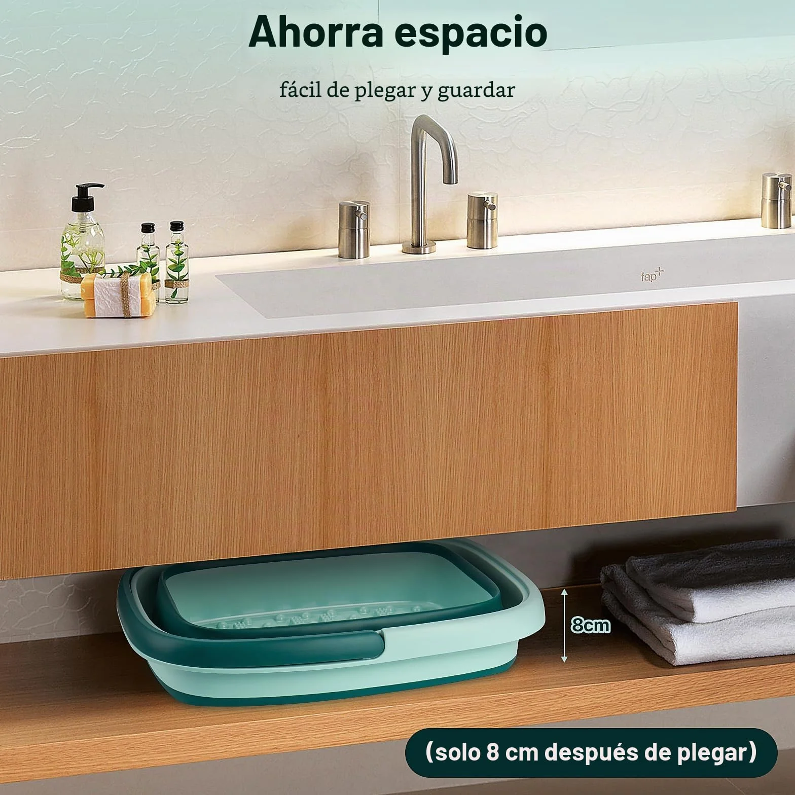 Hidromasaje Para Pies Plegable, Baño Portátil con Asa y Masaje
