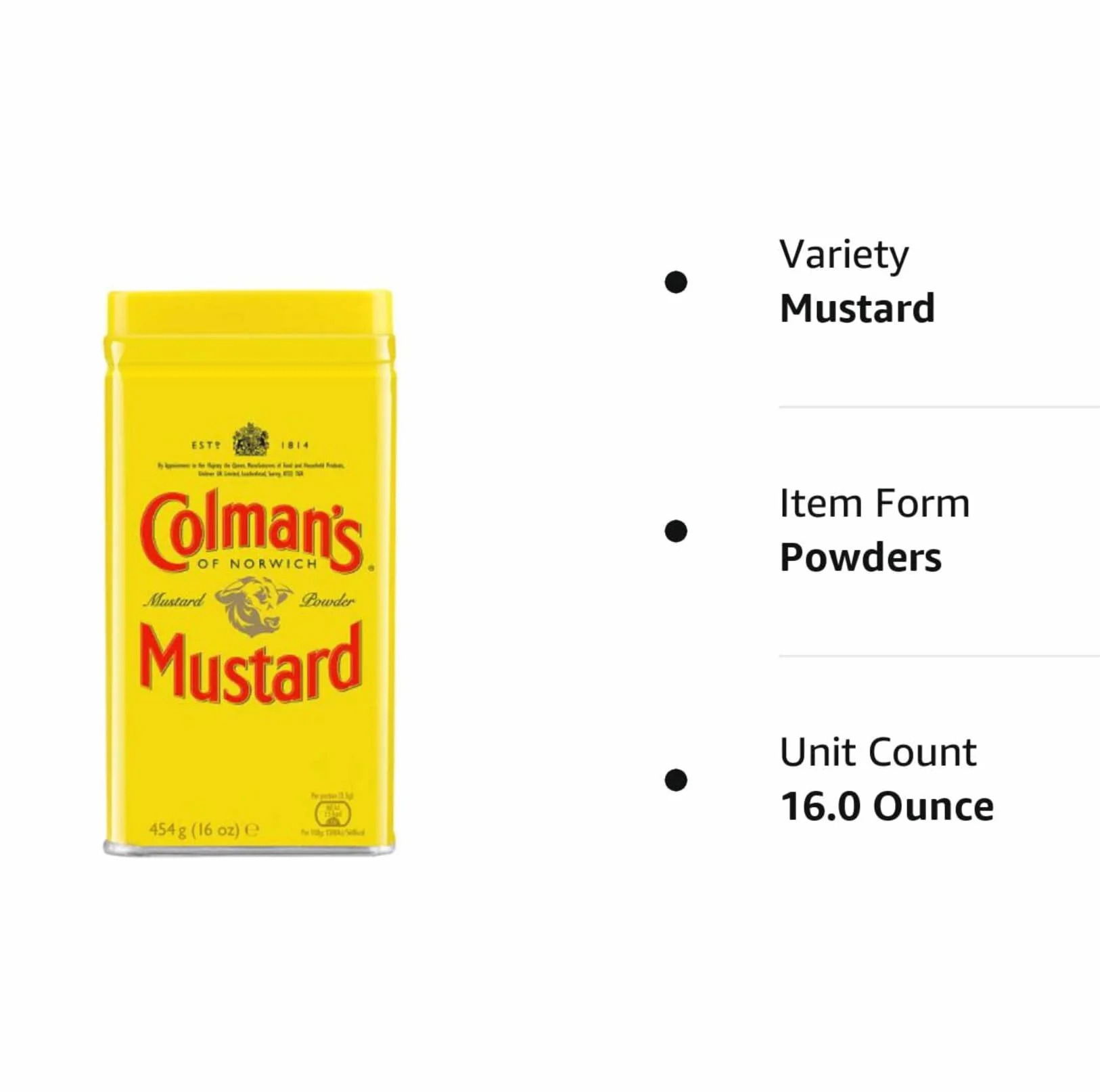 Colman's Mostaza en polvo, 16 onzas (paquete de 3)