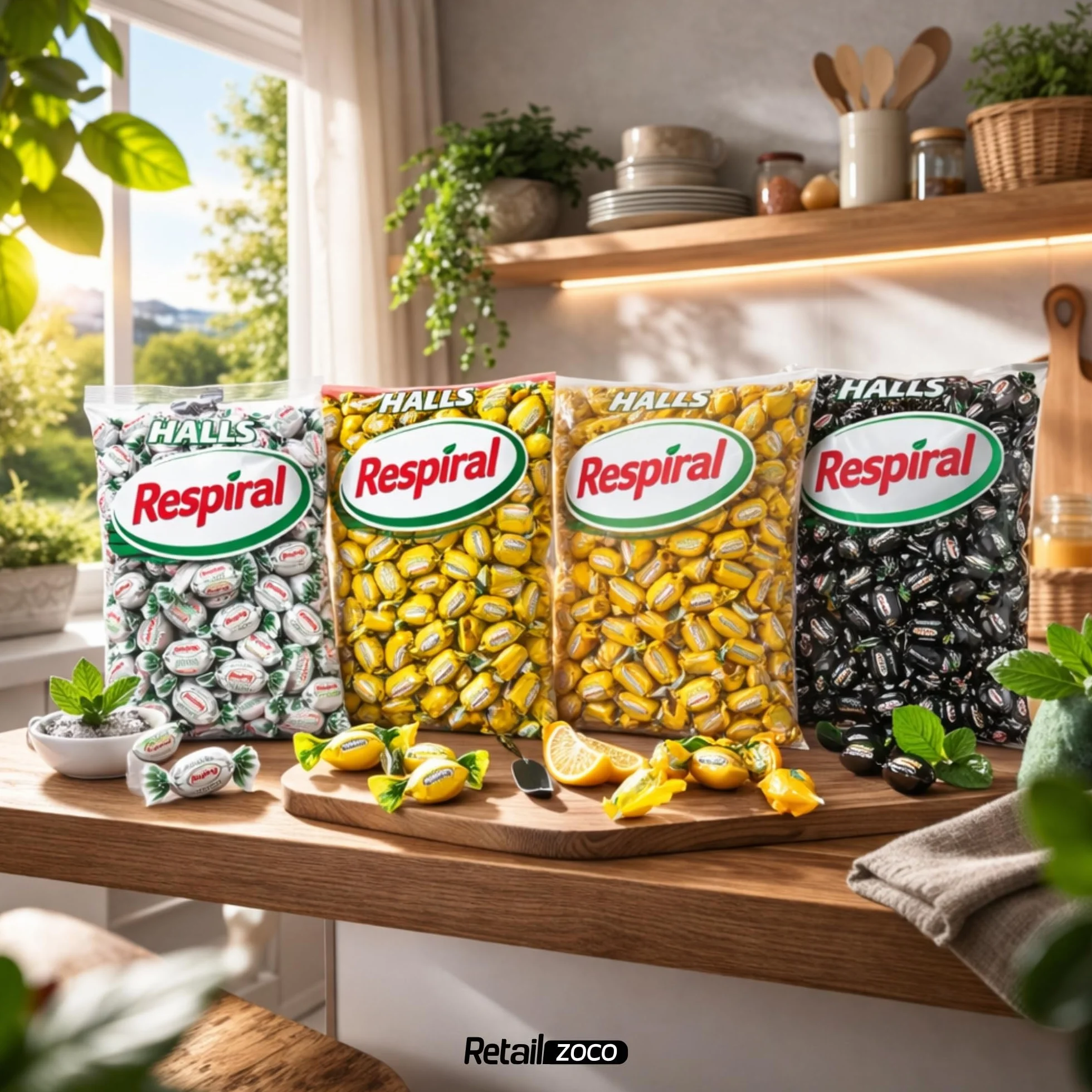 Respiral Caramelos Limón y Mentol 1 kg 316 unidades Sin Gluten