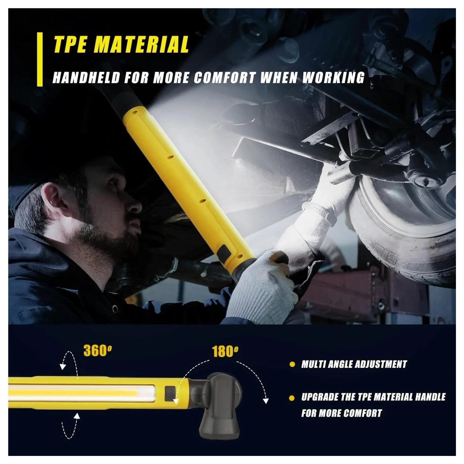 Luz De Trabajo Magnética Superbrillante, Batería Recargable Integrada 5200mAh, Lámpara Debajo del Capó, Barra For Reparación Automóviles, Iluminación Exterior IluminacióN Brillante