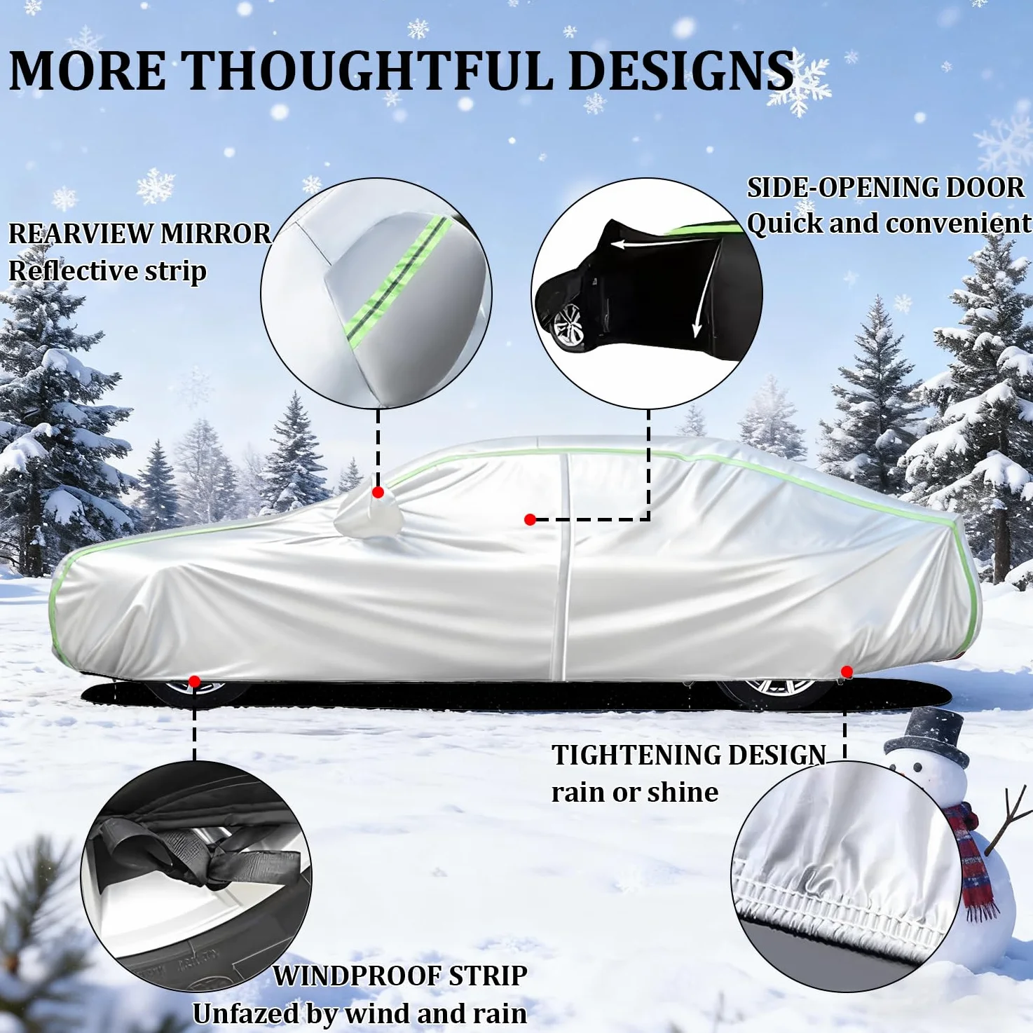 Funda Coche Exterior para Jaguar XK/XK8/XKR (X100/X150) Funda de Coche Exterior Tejido Oxford Impermeable y Resistente a la Nieve, con Correas a Prueba de Viento