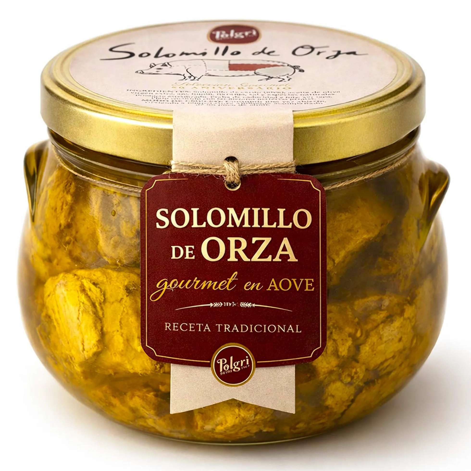 POLGRI Solomillo de Orza Lomo de Orza Conserva Gourmet de Cerdo en AOVE 850 ml Receta Manchega Tradicional