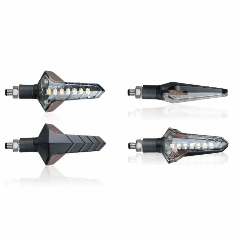 Chaft - Par de intermitentes secuenciales LED 12 V WAPON negro para moto Triumph IN1104