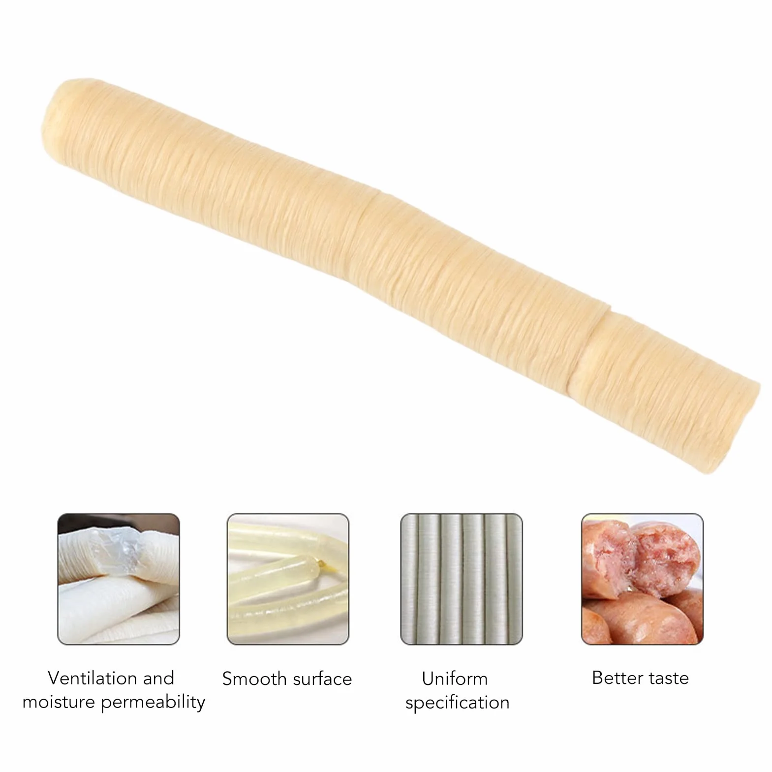 Tripa De Colágeno Comestible Para Salchicha Ahumada Tubo De Tripa De Salchicha De Cerdo Seco