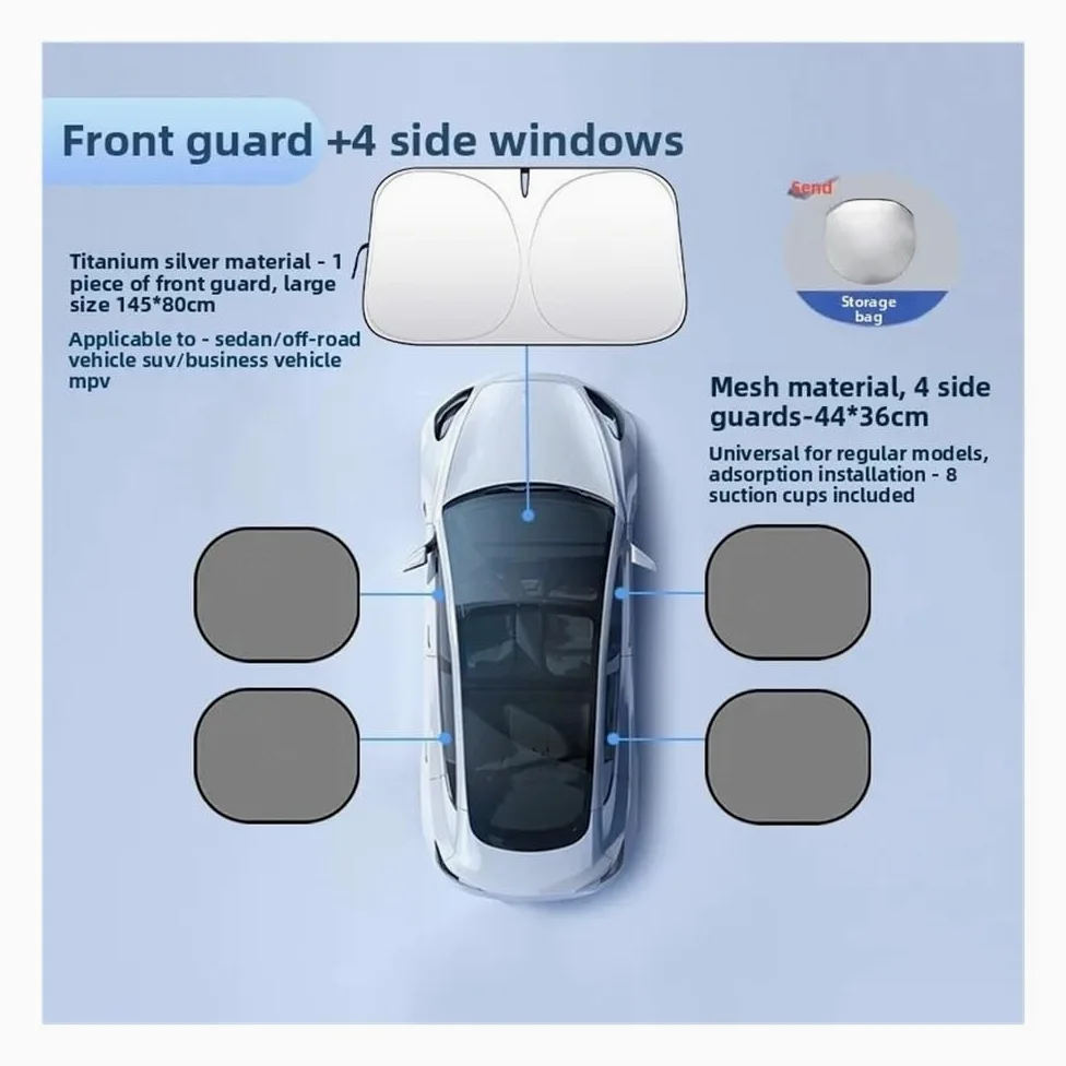Parasol para Coche Parasol para Parabrisas Coche Protector Solar Reflectante Calor para Estacionamiento Cubierta Universal para Ventana Delantera Automático