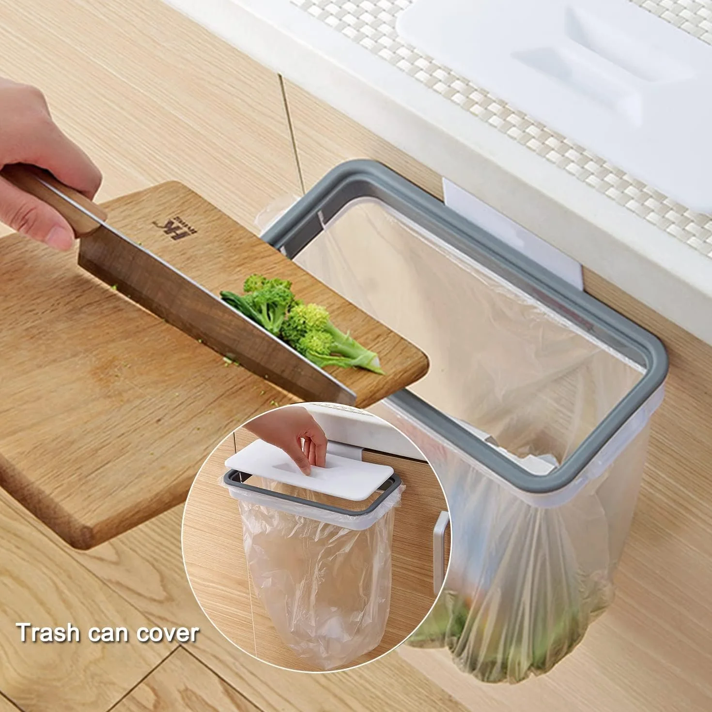 Sujeción para sacos residuos | Colgador para fundas de plástico | Gancho para cubo cajón caravana | Estructura mural para desechos | Contenedor plegable cocina