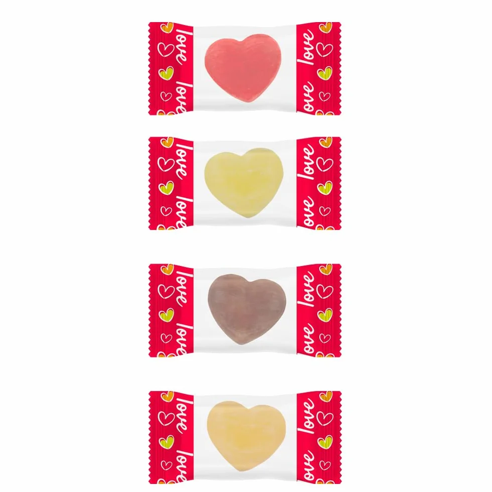 Caramelos Cerdán Caramelos con Forma de Corazón Love 333 Uds Bolsa 1Kg Sabores Surtidos Sin Gluten