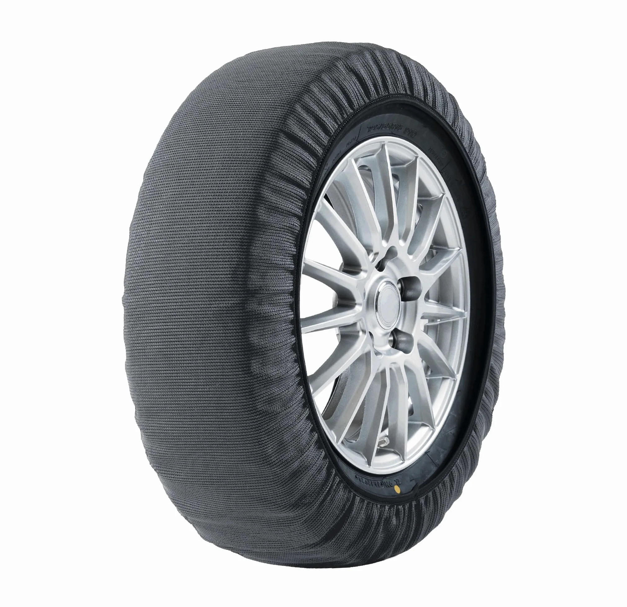 Veriga N8 CAR SOCK ONE - Juego de pares de calcetines de nieve homologados EN 16662-1 Cadenas de nieve textiles (1 par = 2 piezas) Montaje rápido para coche, coche deportivo, SUV y vehículos