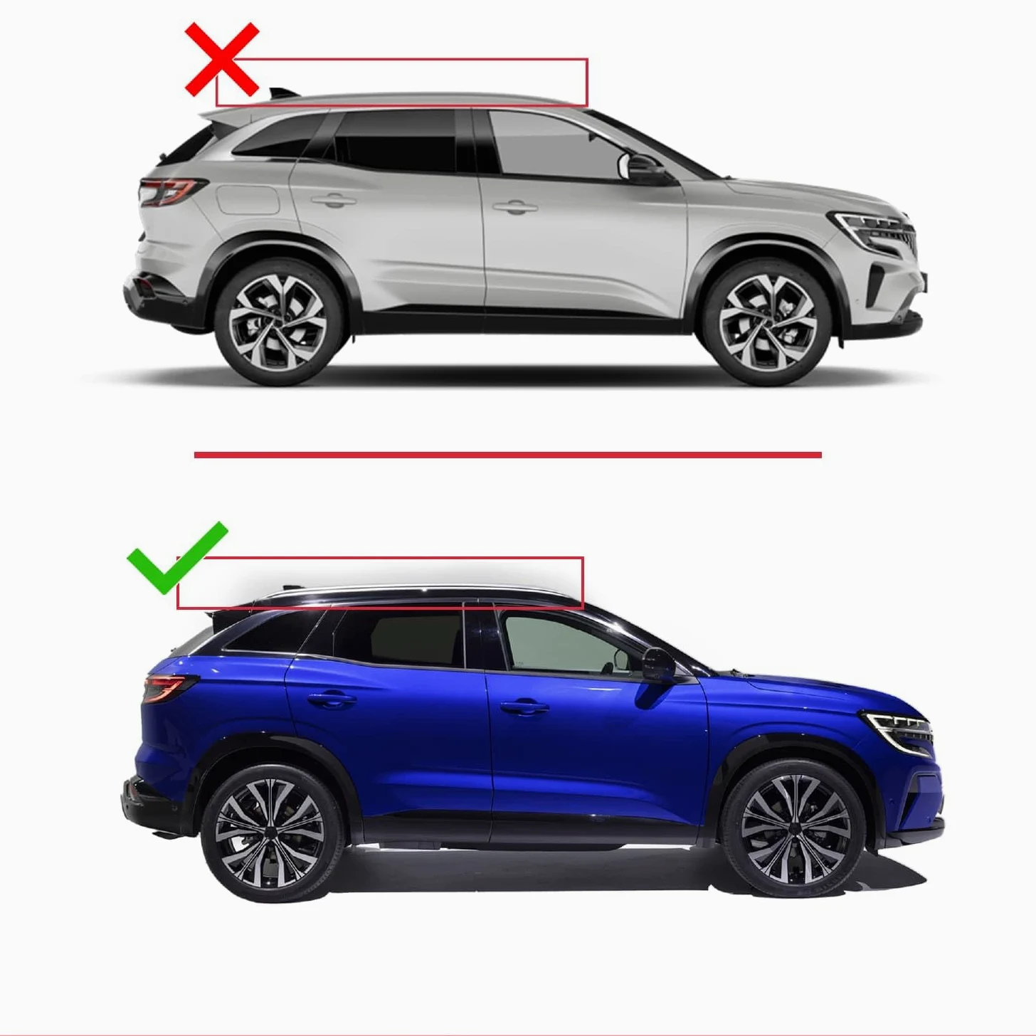 Compatible con Renault Austral (HHN) 2022-2026 Modelo Ace-2 Barra de Techo Auto Portaequipajes Barras Transversales Negro Aluminio 2 Barras