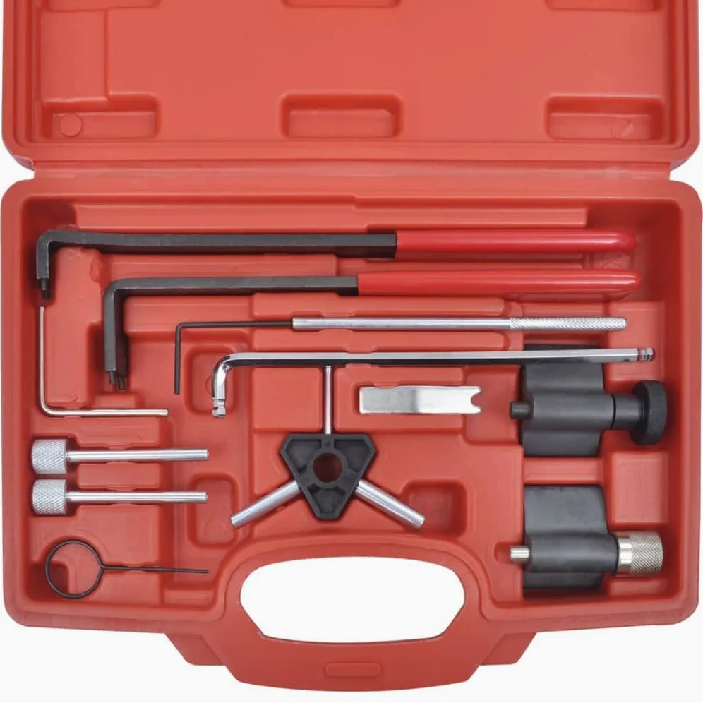 Kit de herramientas de ajuste de motor diesel de acero al carbono para VAG 1.2, 1.4, 1.6, 1.9, 2.0 TDi, Ford, Dodge, Mitsubishi con maletín para montaje, mantenimiento, reparación