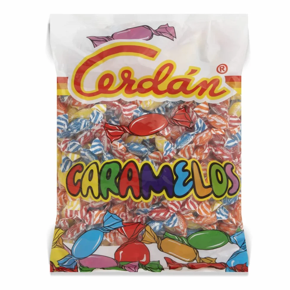 Caramelos Cerdán Caramelos Ácidos de Sabores Variados Bolsa 225 Unidades 750 g Caramelo Duro Sin Gluten