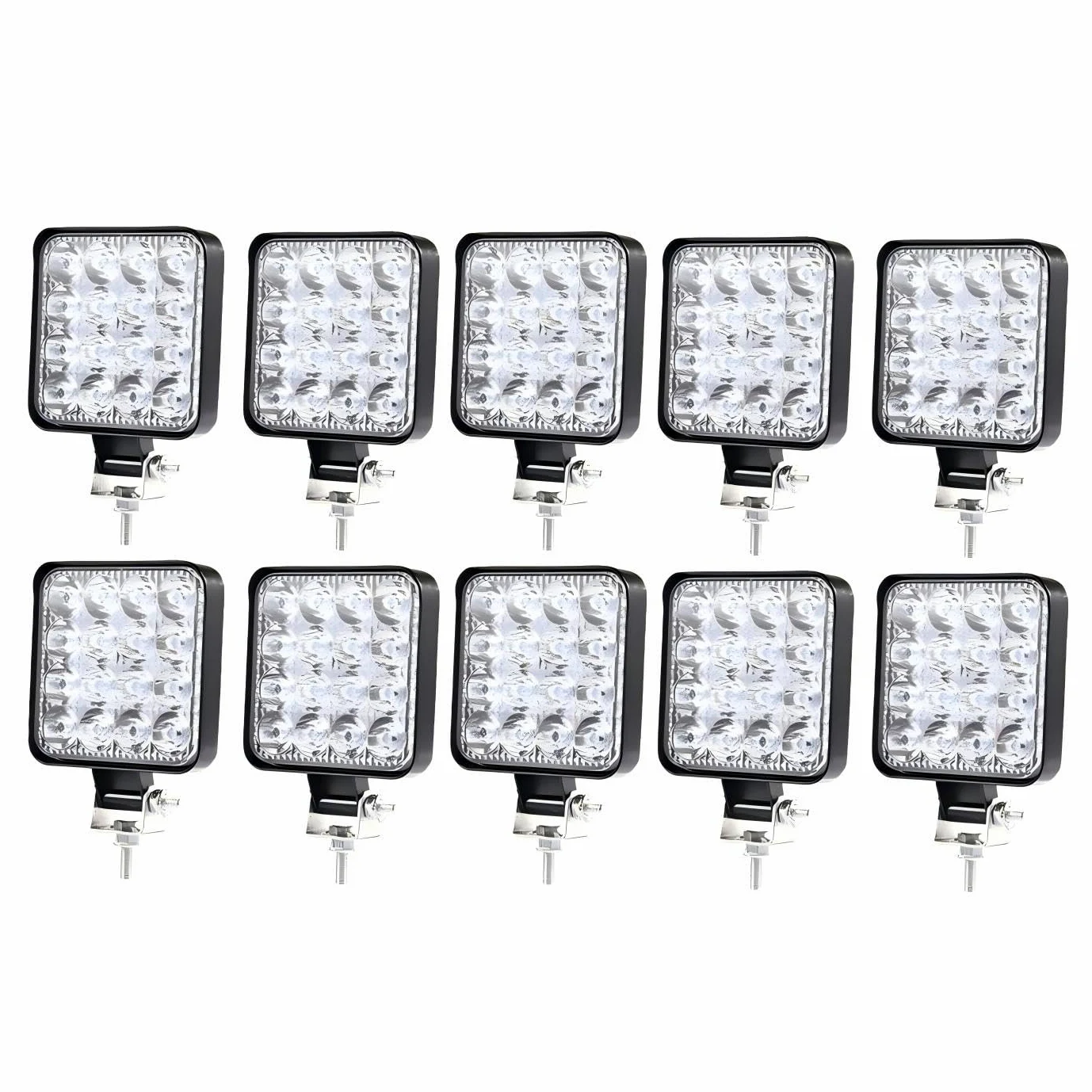 Faros LED de trabajo 10 X 48 W Mini faro adicional 12 V 24 V Offroad Faros Spotlight 6000 K Resistente al agua IP68 para tractor Vehículo Excavadora