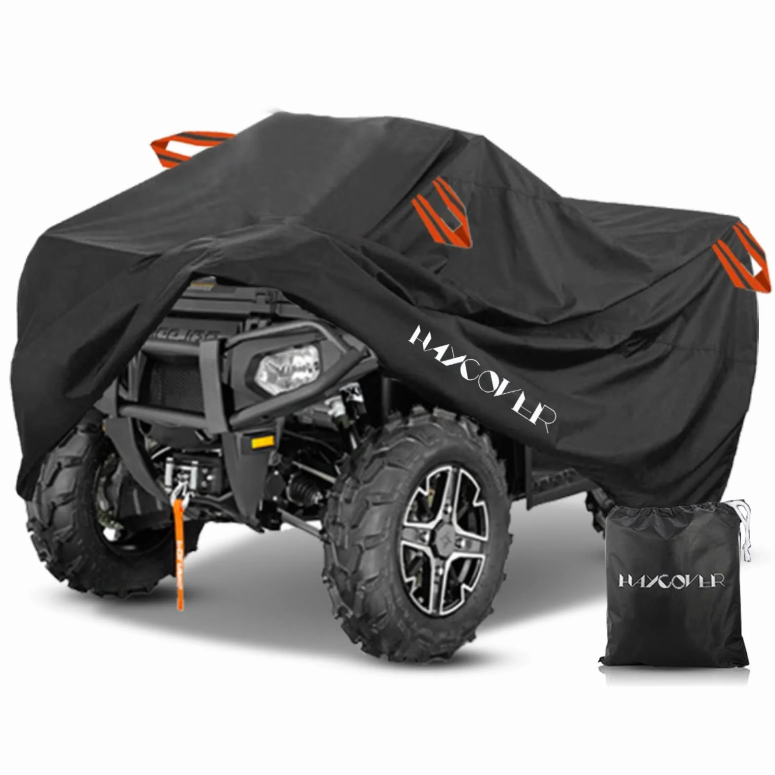 Cubierta de ATV a Prueba de Agua para Polaris Sportsman Yamaha Grizzly Honda Kawasaki con Correas Negro 210x120x115 CM