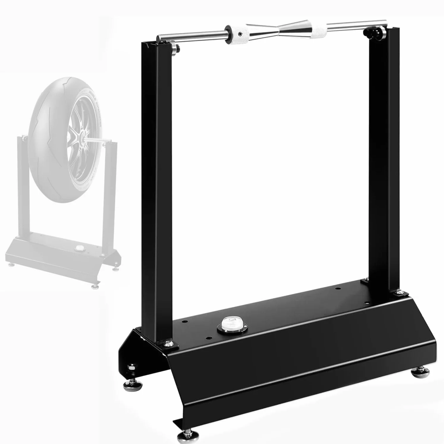 Balanceador De Ruedas para Bicicletas De Motocicleta, Equilibrador De Ruedas De Motocicleta De Servicio Pesado, Balance De Elevación De La Rueda De Bicicleta con Conos Centrados Ajustables, Adecuados