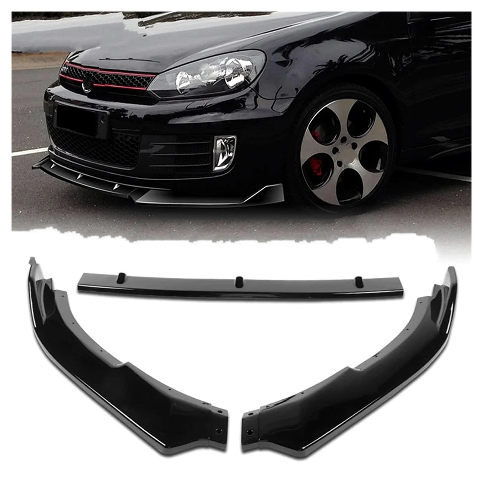 JHMHCOQ Coche Alerón Delantero Carrocería Difusor Labio Divisor Parachoques Delantero Coche Protector Alerón para Golf 6 MK6 para GTI para GTD 2008 2009-2012 2013. Spoiler Difusor Cuerpo