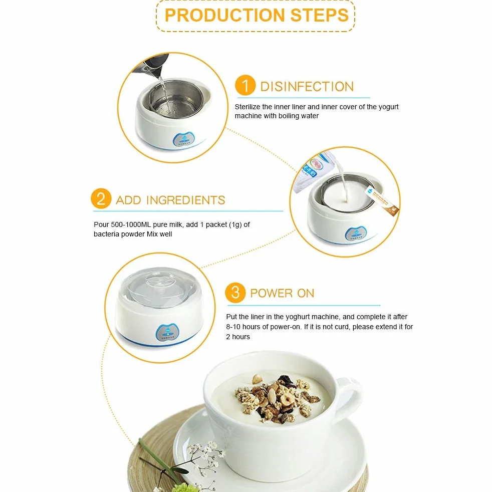 HEEPDD Polvo de Fermentación Probiótica para Yogurt Casero, 10 Paquete