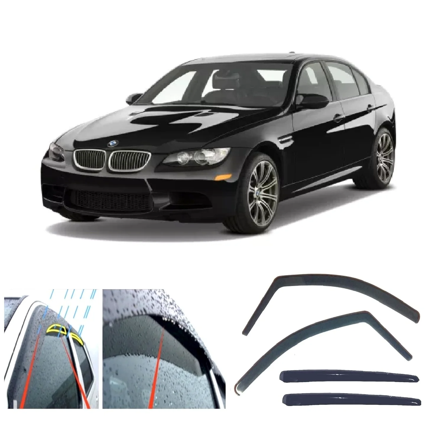 Deflectores de viento para BMW Serie 3 E90 Sedán 4 puertas 2004-2013