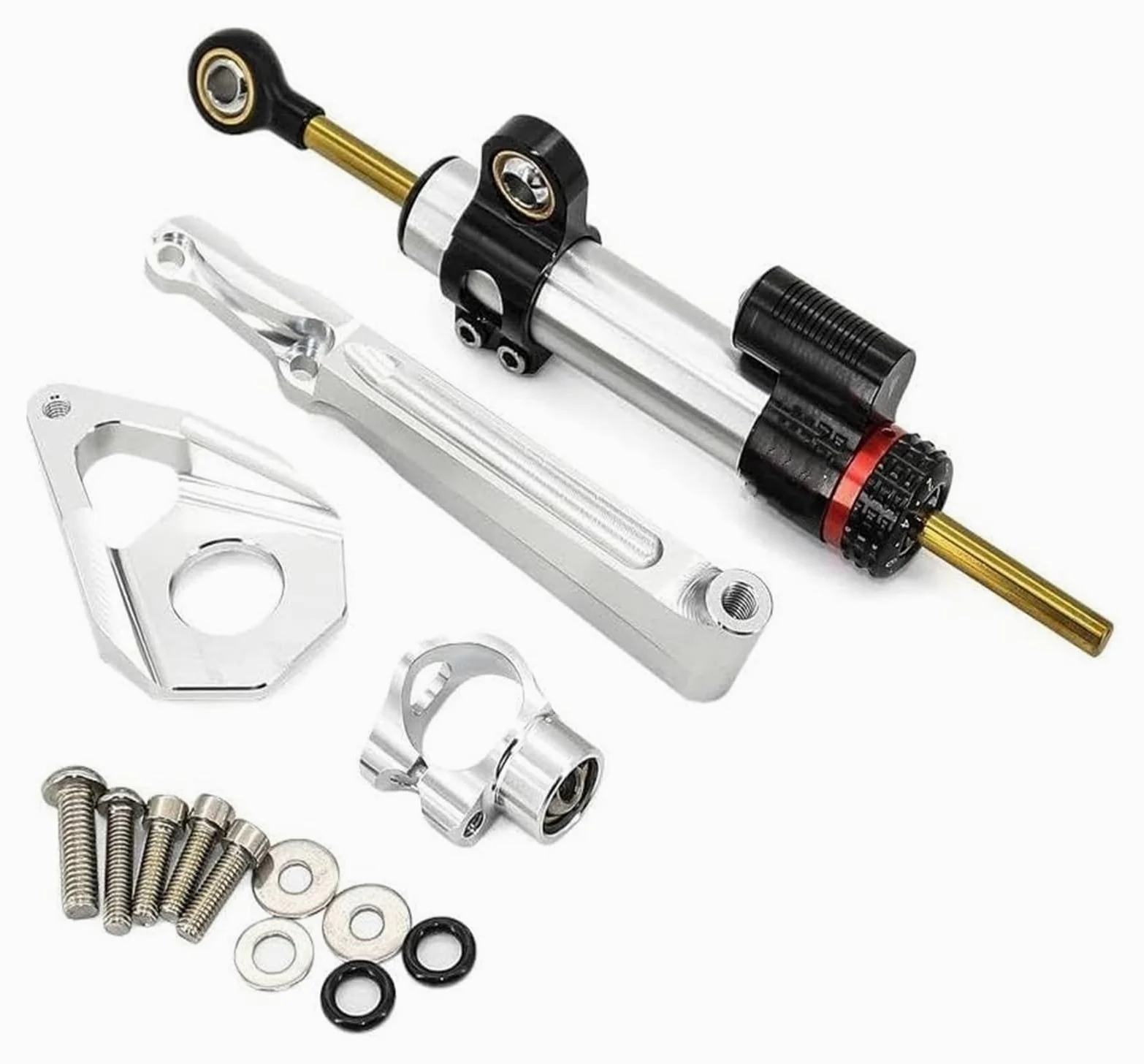 para CBR600RR CBR 600 RR CBR 600RR 2005 2006 Amortiguador De Dirección De Motocicleta Estabilizador Lineal Control Inverso + Soporte Amortiguador De Dirección(Black Bracket)