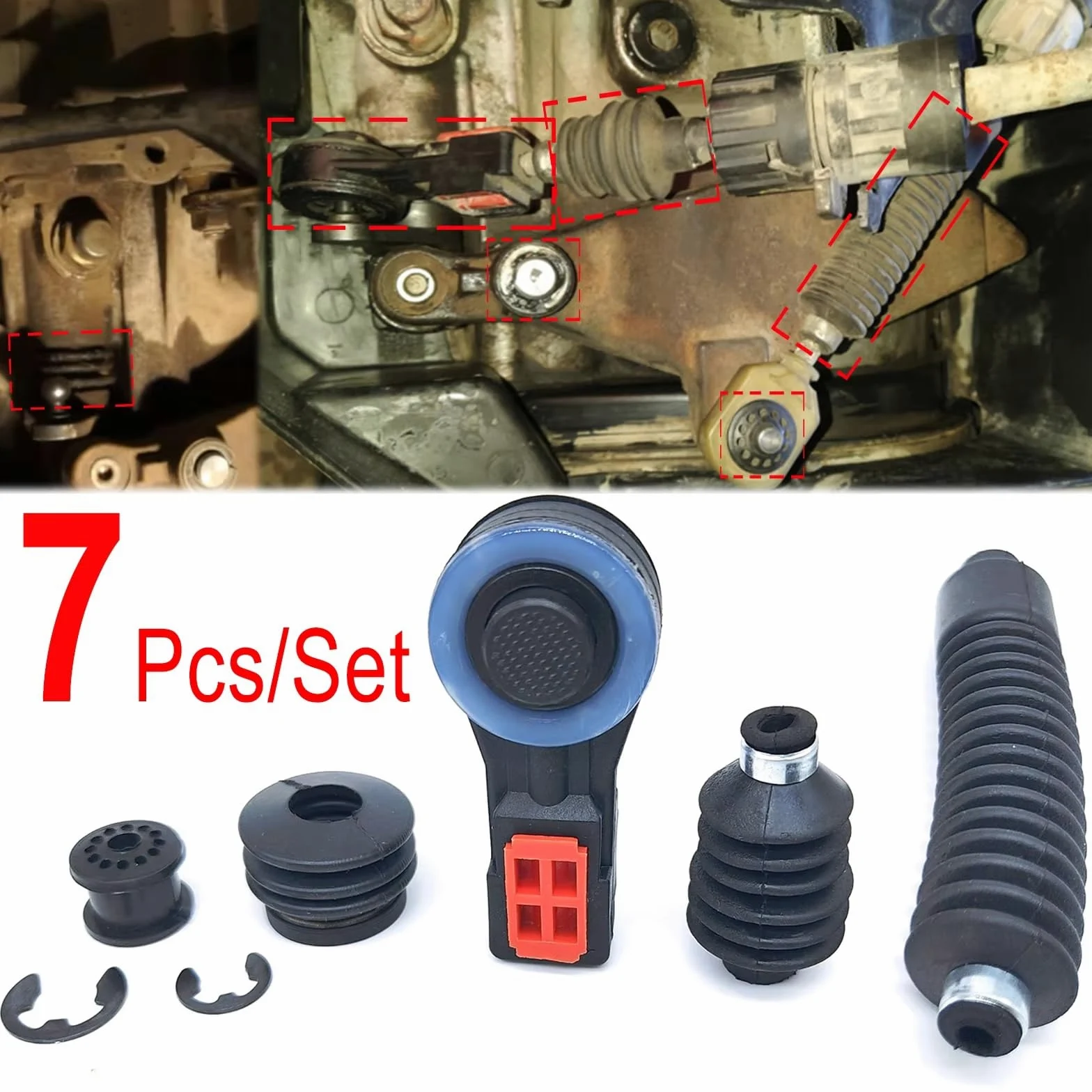 Kit De Buje De Varilla De Extremo De Enlace De Cable De Cambio De Marchas Manual 1332491 Compatible Con Ford Para Focus 1998-2006 2007 2008 2009 2010 2011 Cable de mando transmisión