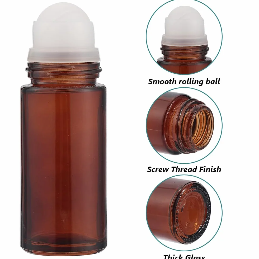 GORGECRAFT Botella de Vidrio con Rodillo 50ml Negro - Envases Vacíos para Aceites Esenciales y Viajes