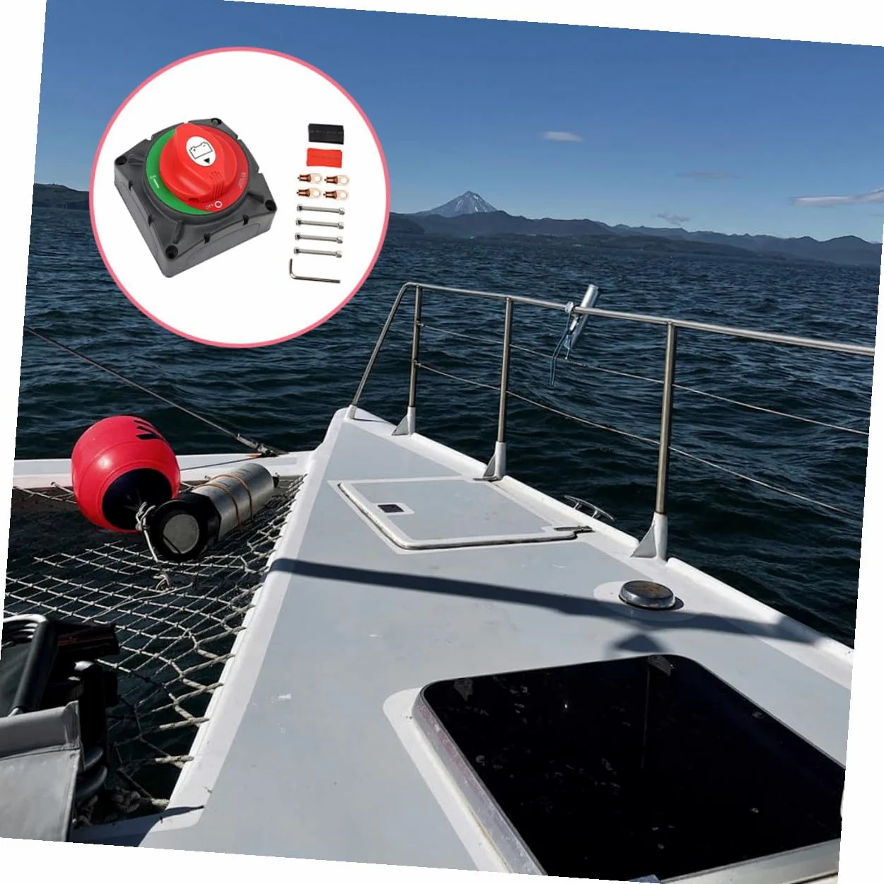 Interruptor Principal de Alimentación 600a, Aislador de Batería | Juego 1, Plástico y Latón, para Equipo Eléctrico y Batería en Camión o Barco, Operación Sencilla