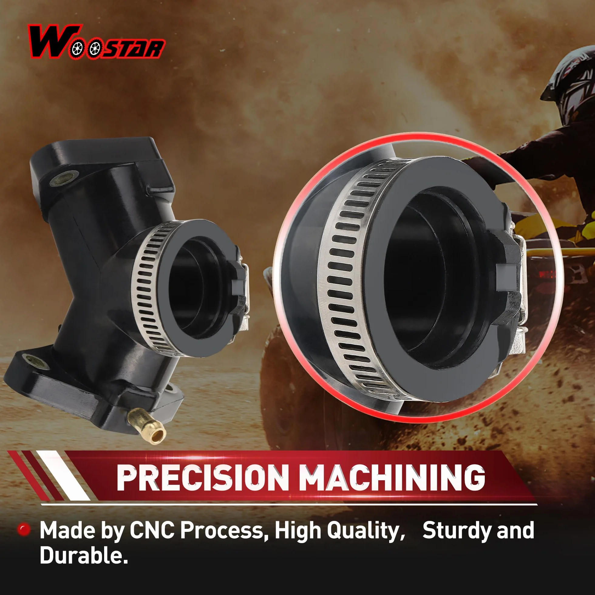 WOOSTAR Carburador Tubo Colector de Admisión Reemplazo para XV 125 Virago XV 240 V Star 250 Motocicleta OEM #2UJ-13586-00 OEM #4RF-13586-00 OEM #4RF-13586-01