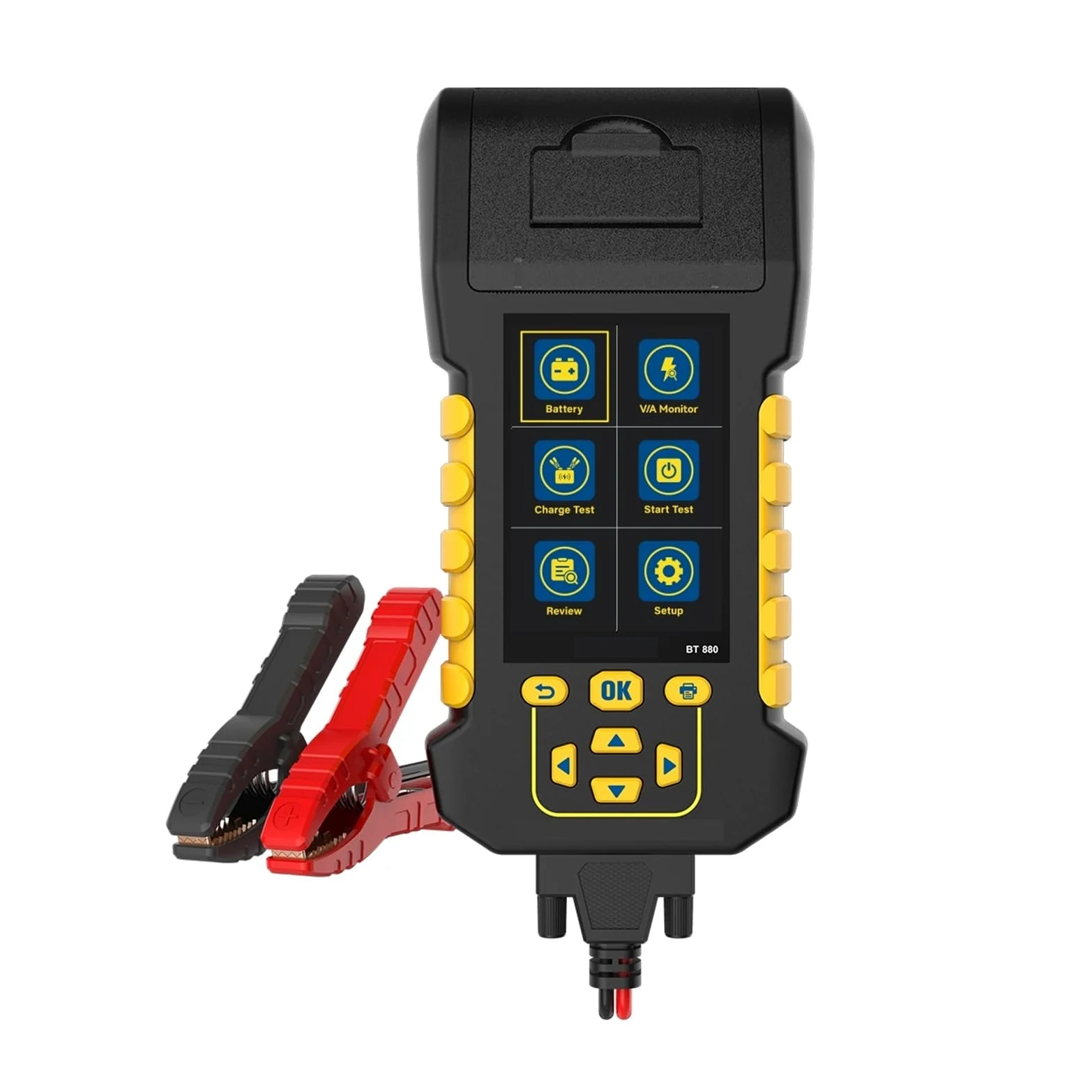 Comprobador de capacidad de batería, Probador de batería BT880 con impresora Analizador de batería Probador Capacidad de la batería del automóvil Probador de carga de carga máxima Alta precisión y alt