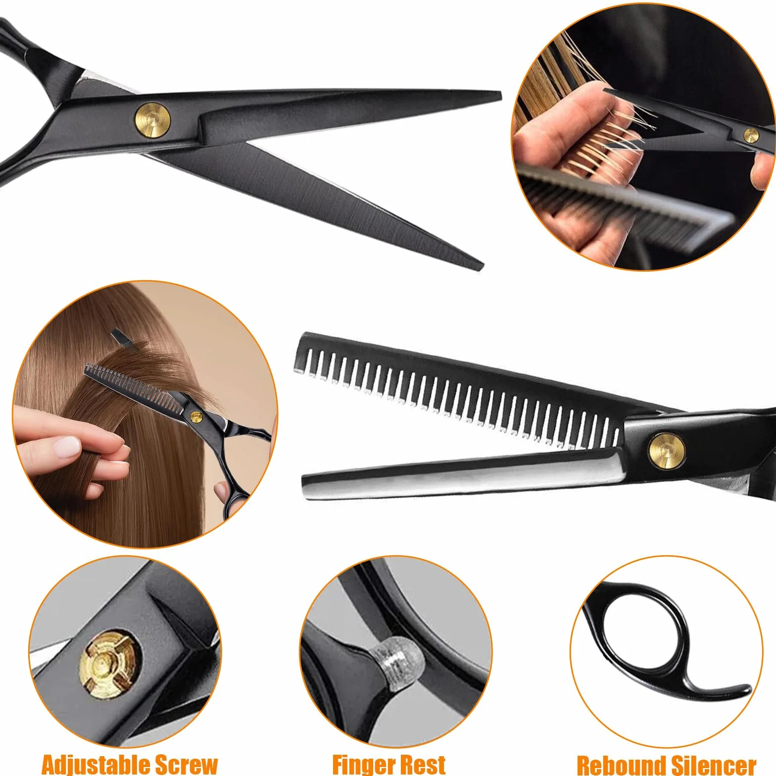 Kit Tijeras Peluqueria 12 Piezas Acero Inoxidable Profesional Corte Pelo