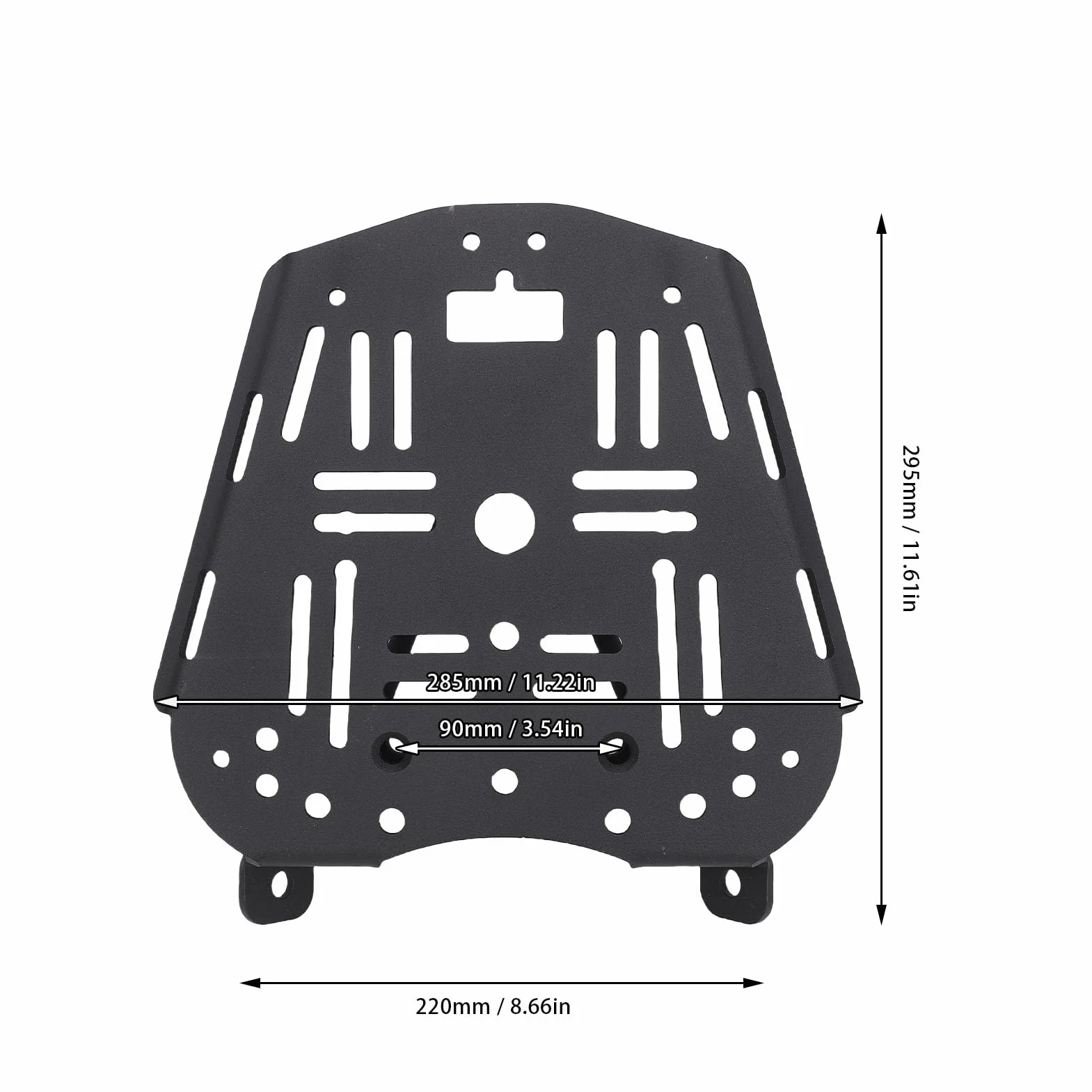 Yctze Caja Placa Base Soporte de Motocicleta Rejilla de Equipaje de Montaje en de Acero de Acero Desmontable de Carbono Inferior para Zontes 368g 501g con Acabado Negro