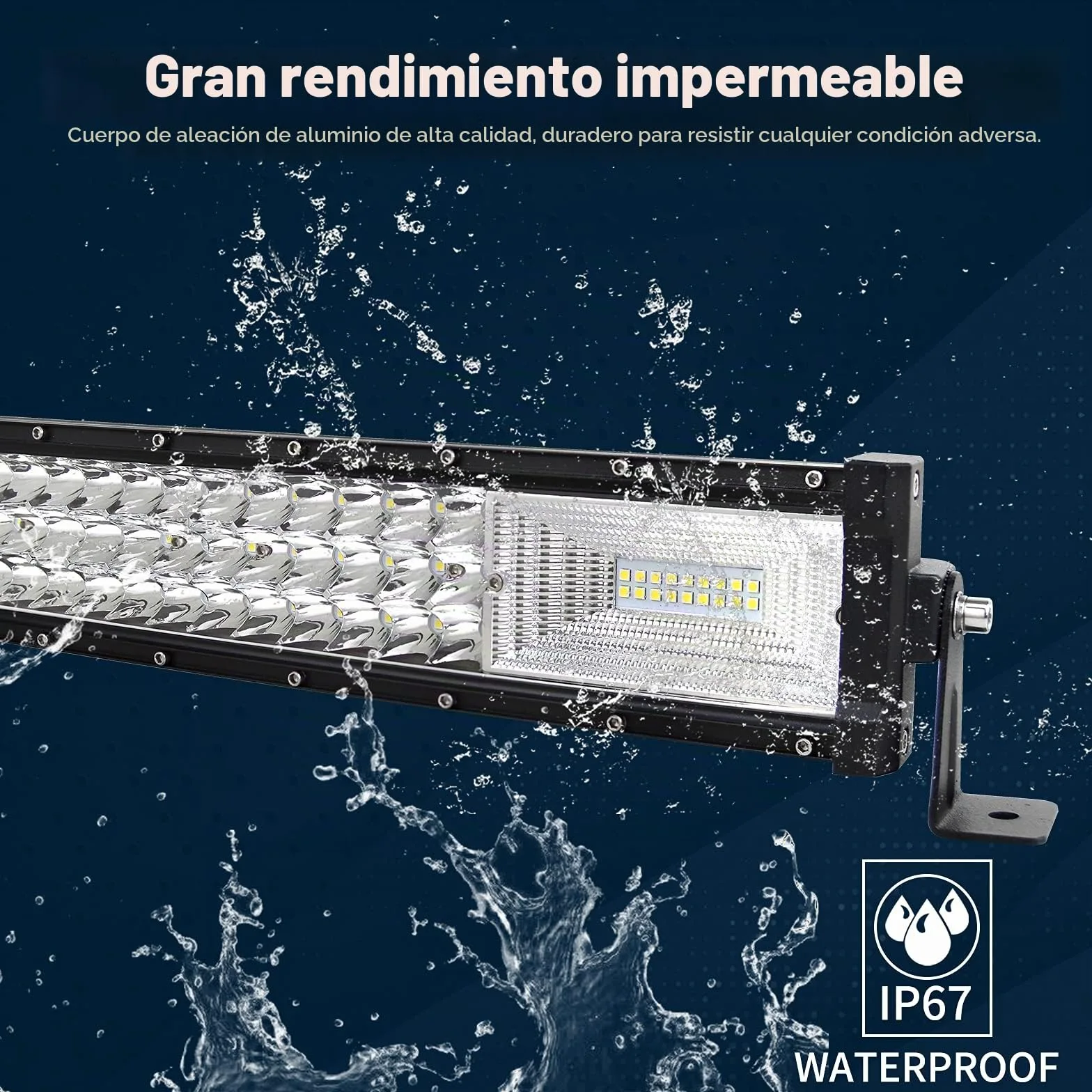 AUXTINGS Barra de luz LED 32 Pulgadas con Soporte magnético, arnés de cableado,3 Fila 405W Foco Combinado de inundación Luces 82 cm lámpara Trabajo para SUV UTV Todoterreno camión Remolque 4x4