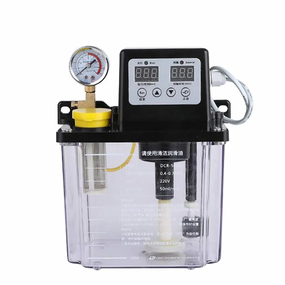 Bomba De Lubricación Automática De 220 V, Bomba De Aceite Electromagnética, Engrasador De Torno Con Pantalla Digital Dual (2L)