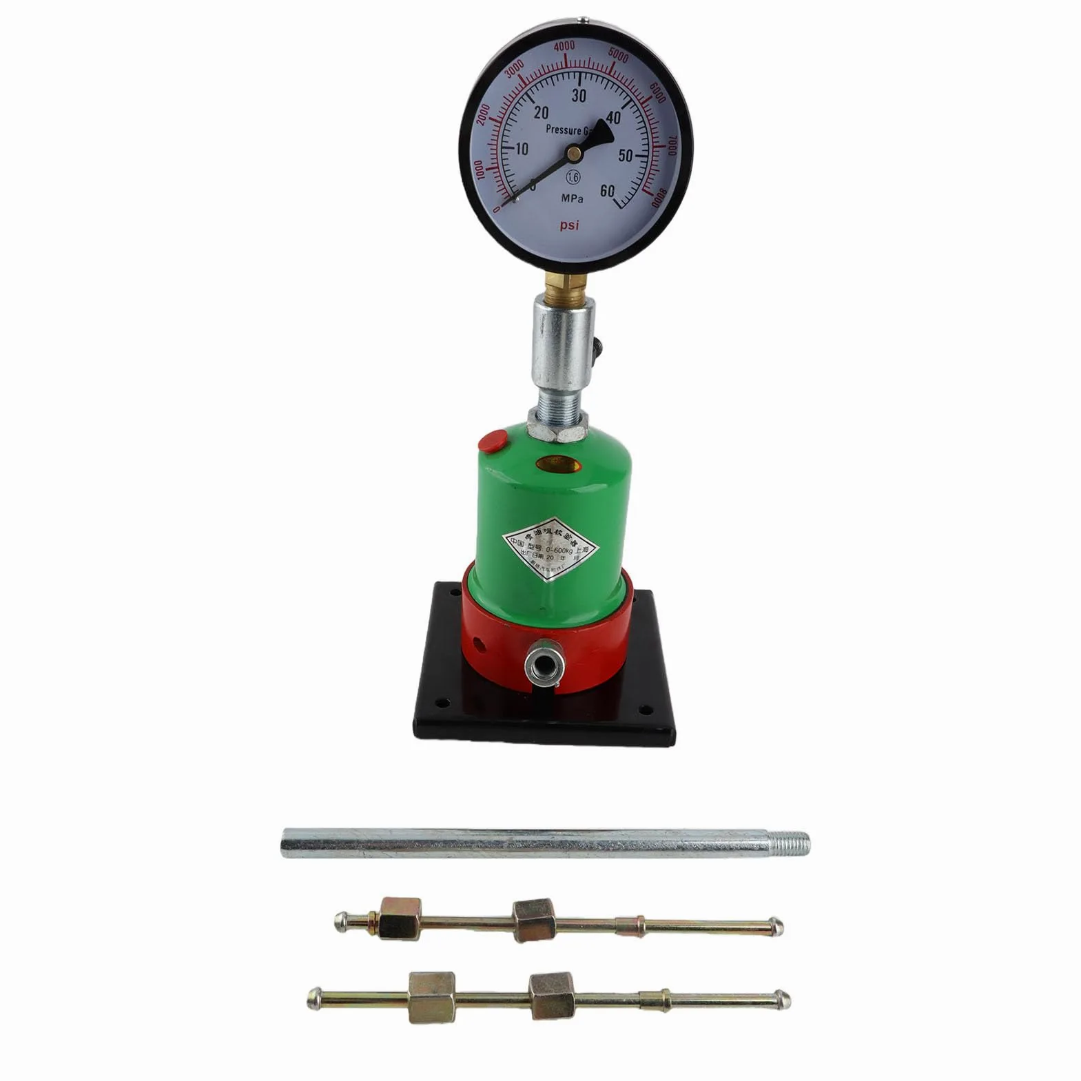 Yosoo Health Gear Probador de Presión Pop de Boquilla de Inyector Diésel Probador de Boquilla de Inyector de Metal 0 60MPA M12x1.5MM Comprobaciones de Rosca Doble Sellado de Presión para Talleres de