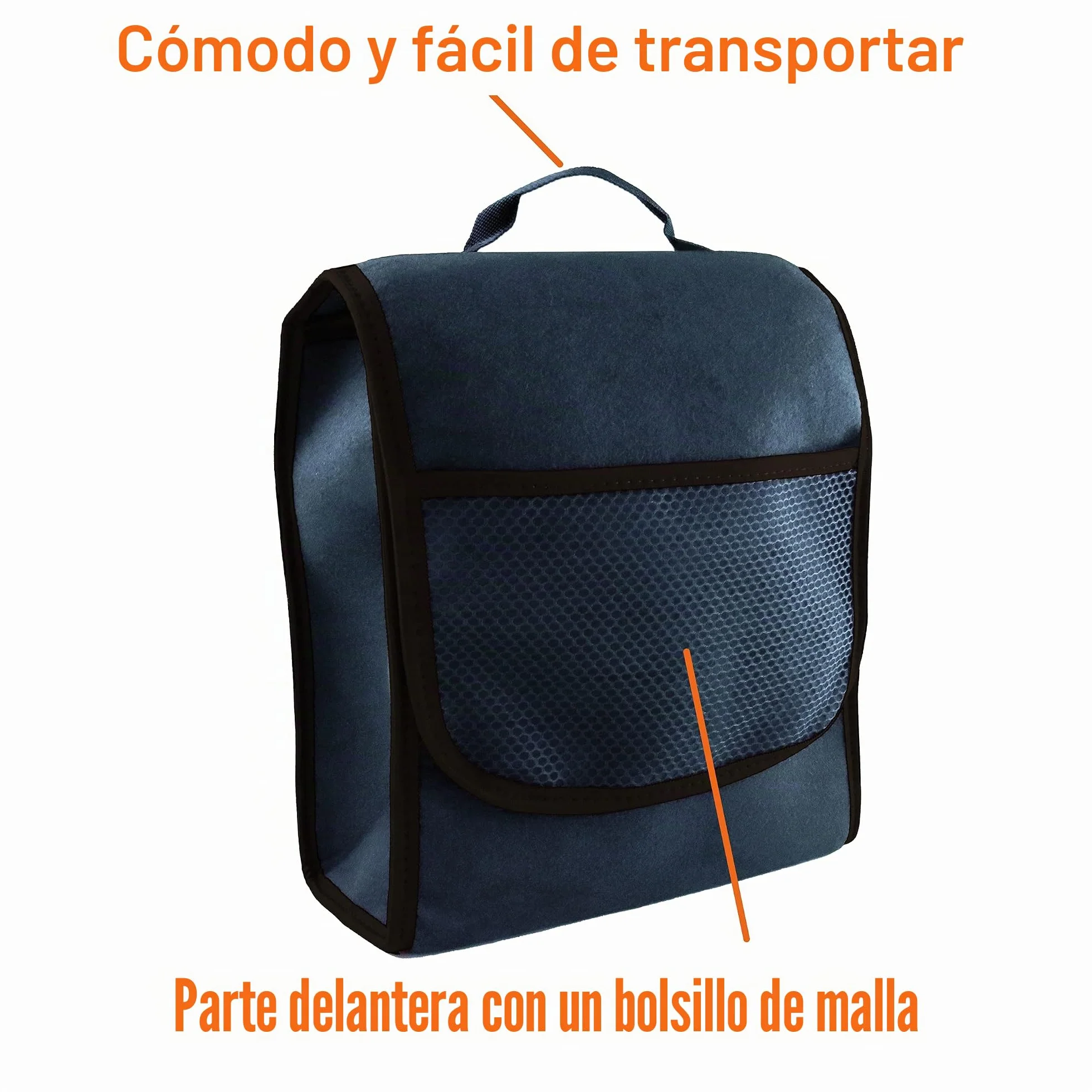 Bolsa para maletero, pequeña organizadora para coche, maletero de coche, bolsa con cierre de gancho y anillo (negro)