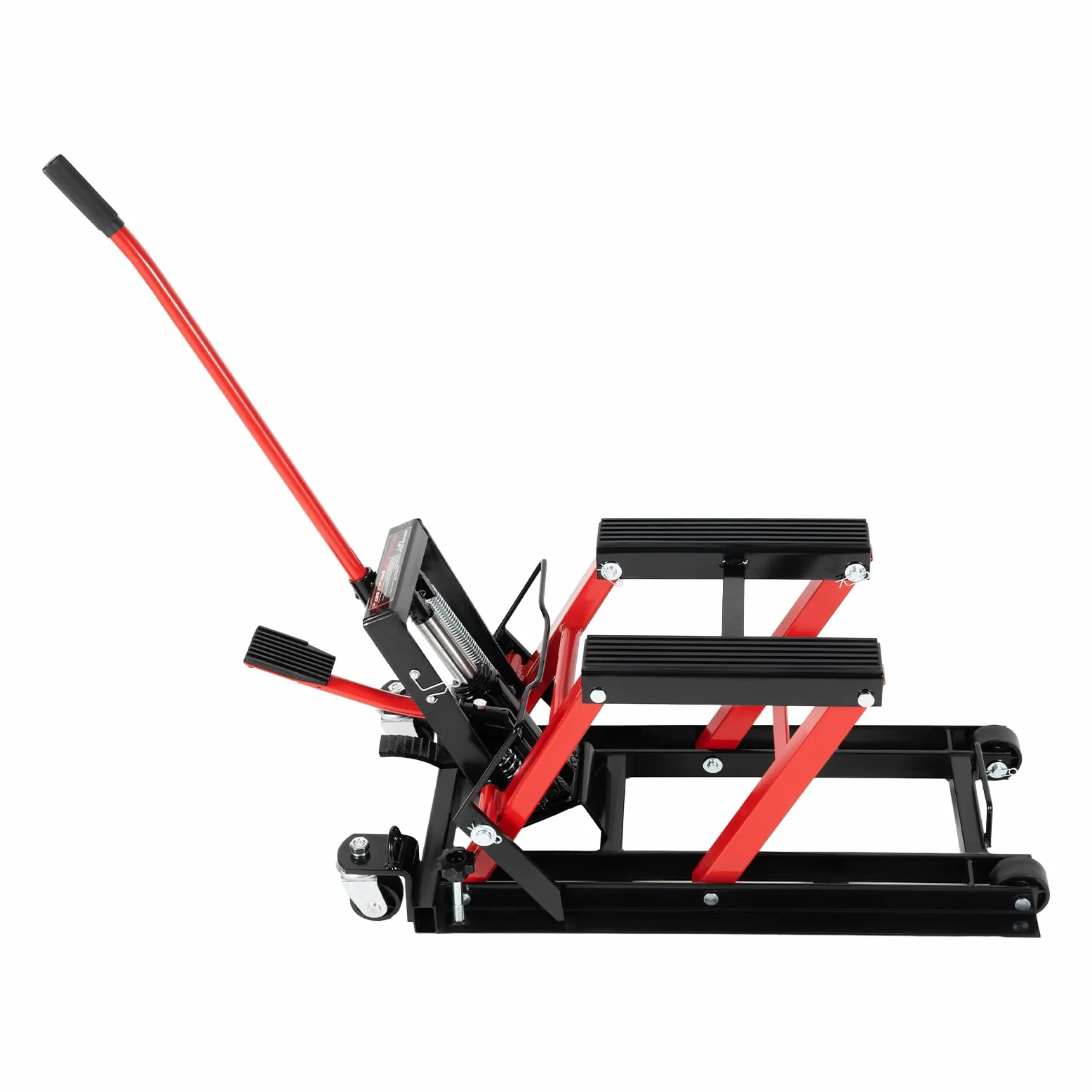 Plataforma elevadora de motocicleta, elevación de motocicleta de hasta 680 kg – Robusto elevador hidráulico, acero para garaje, taller y pista de carreras, ajuste de altura 11,5 – 36,5 cm