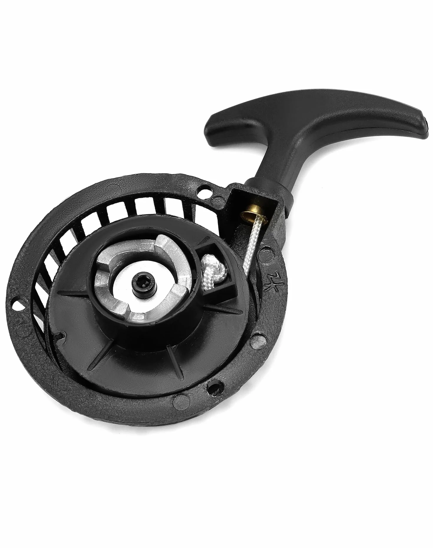 QWORK® Arrancador de tracción para motocicleta 47CC 49CC, arrancador de retroceso de aluminio, negro, para Mini ATV, moto de cross, motocicleta
