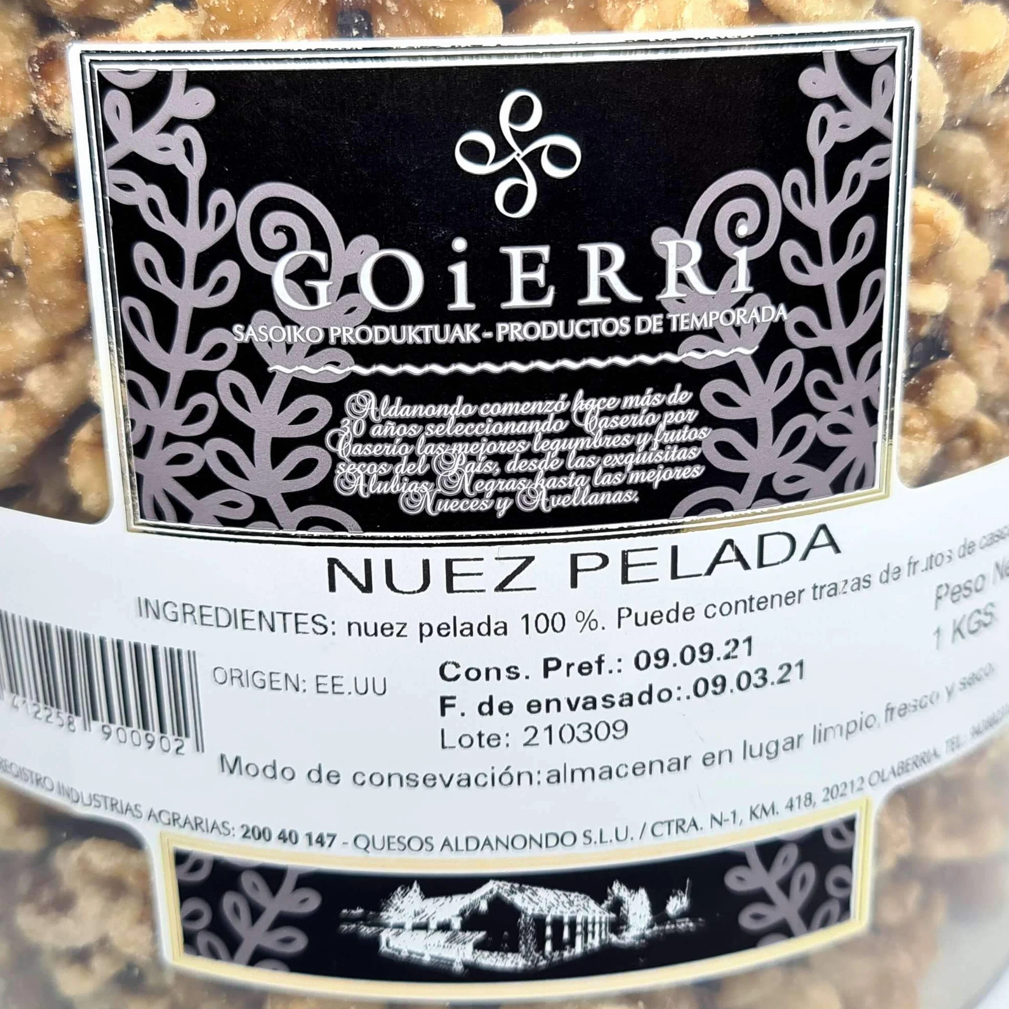 Nuez Pelada Goierri 1 Kilo Omega 3 Origen Vegetal