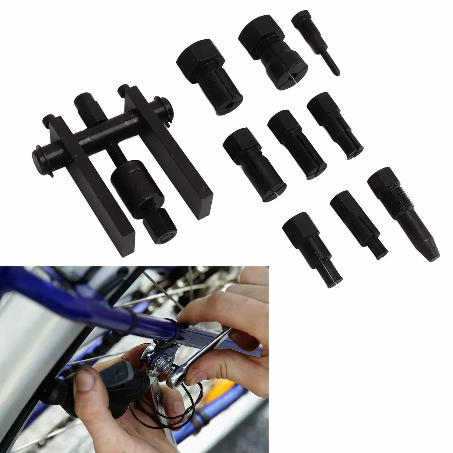 Remopador de agujero del extractor de relleno interno de 10 piezas de rodamiento interno de 10 piezas, kit de extracto de extracto de extracto de rodamiento interno