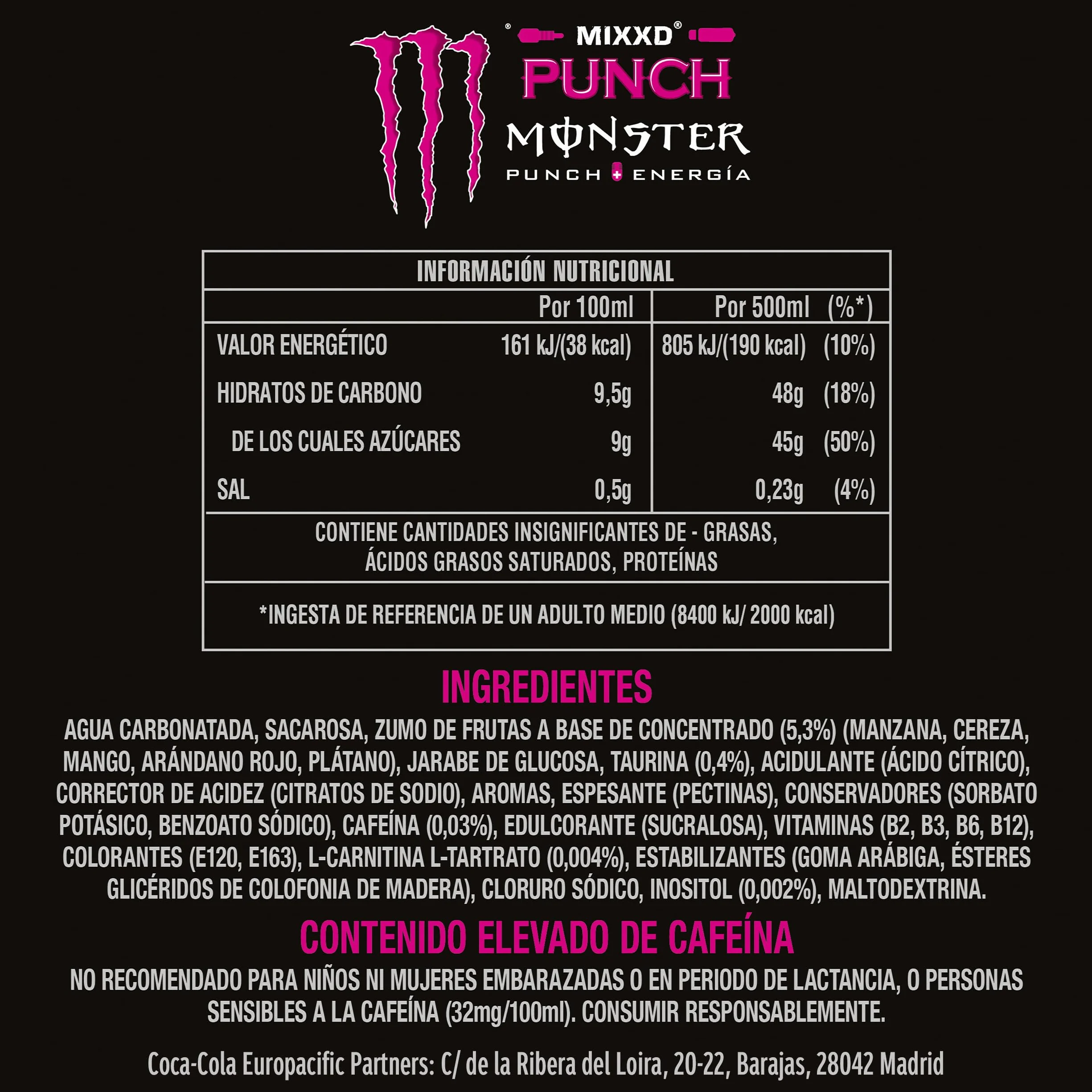 Monster Energy MIXXD Punch Bebida Energética Pack 12 x 500 ml