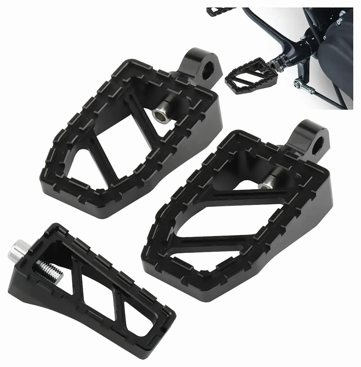 Juego Estriberas para Touring para Street Glide para Dyna Low Rider para Softail para Pedales Fatboy MX Clavijas Palanca Cambios para Motocicleta Reposapiés De Motocicleta(F Set)